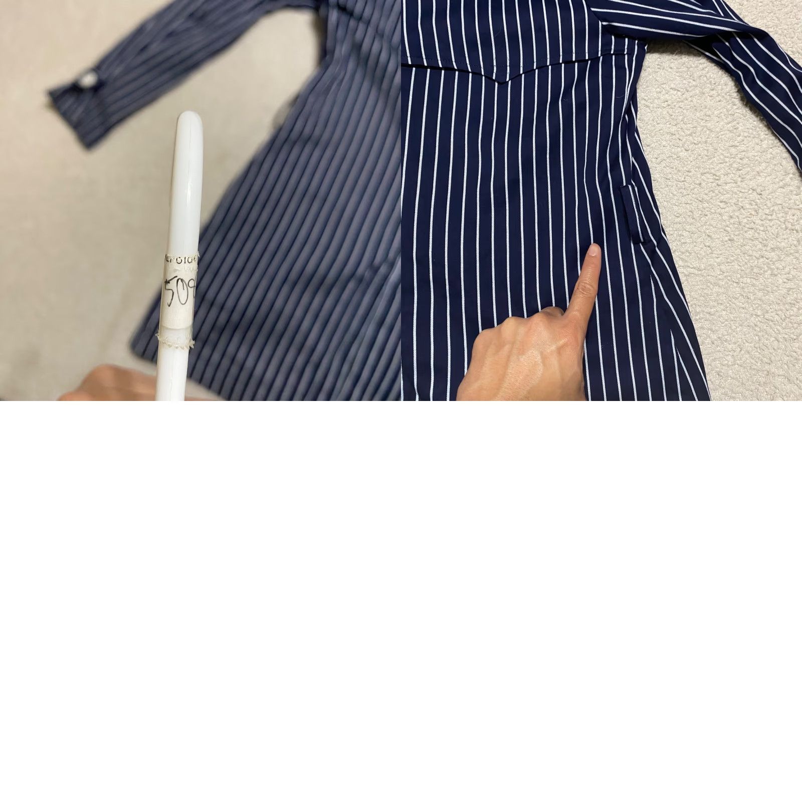 Ralph Lauren Lauren Ralph Lauren Womens Trench Coat Blue Striped Lined Cotton Mid-Length Long Sleeve Small SS Regular Womens - 90s? No, just title. Size S / US 4 / IT 40 - 9 Thumbnail