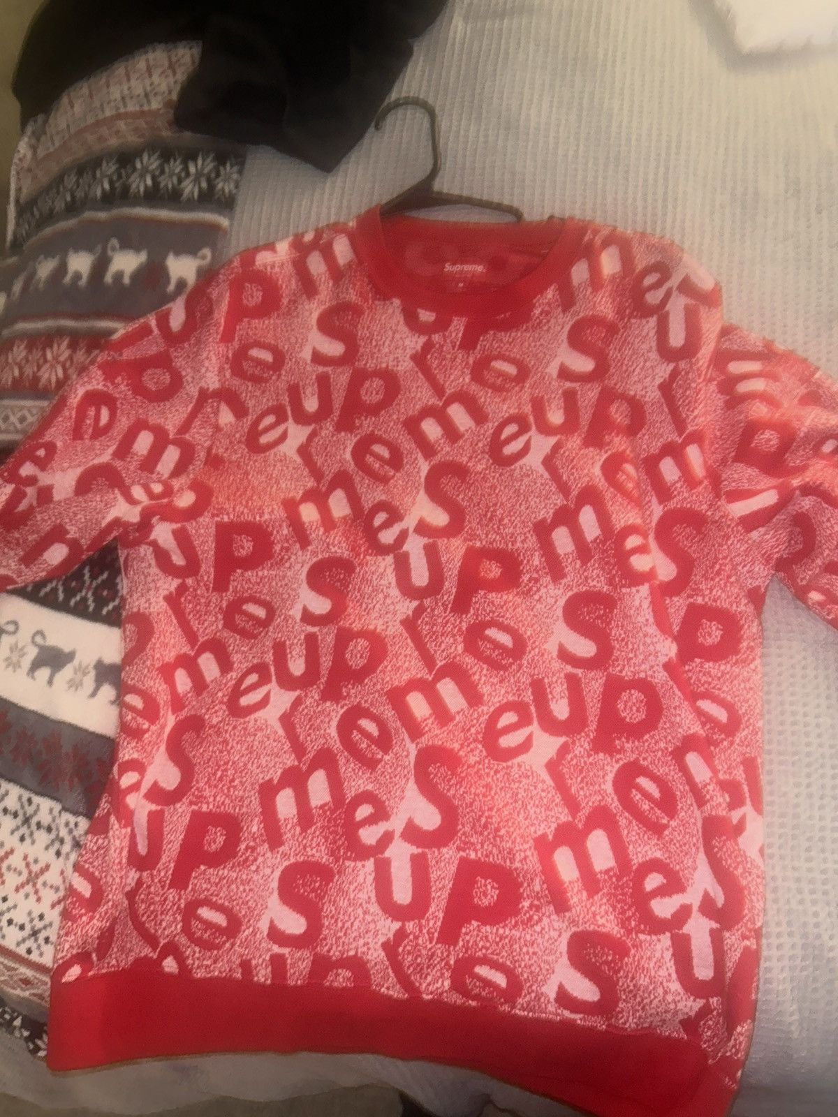 Supreme Supreme Scatter Text Crewneck | Grailed
