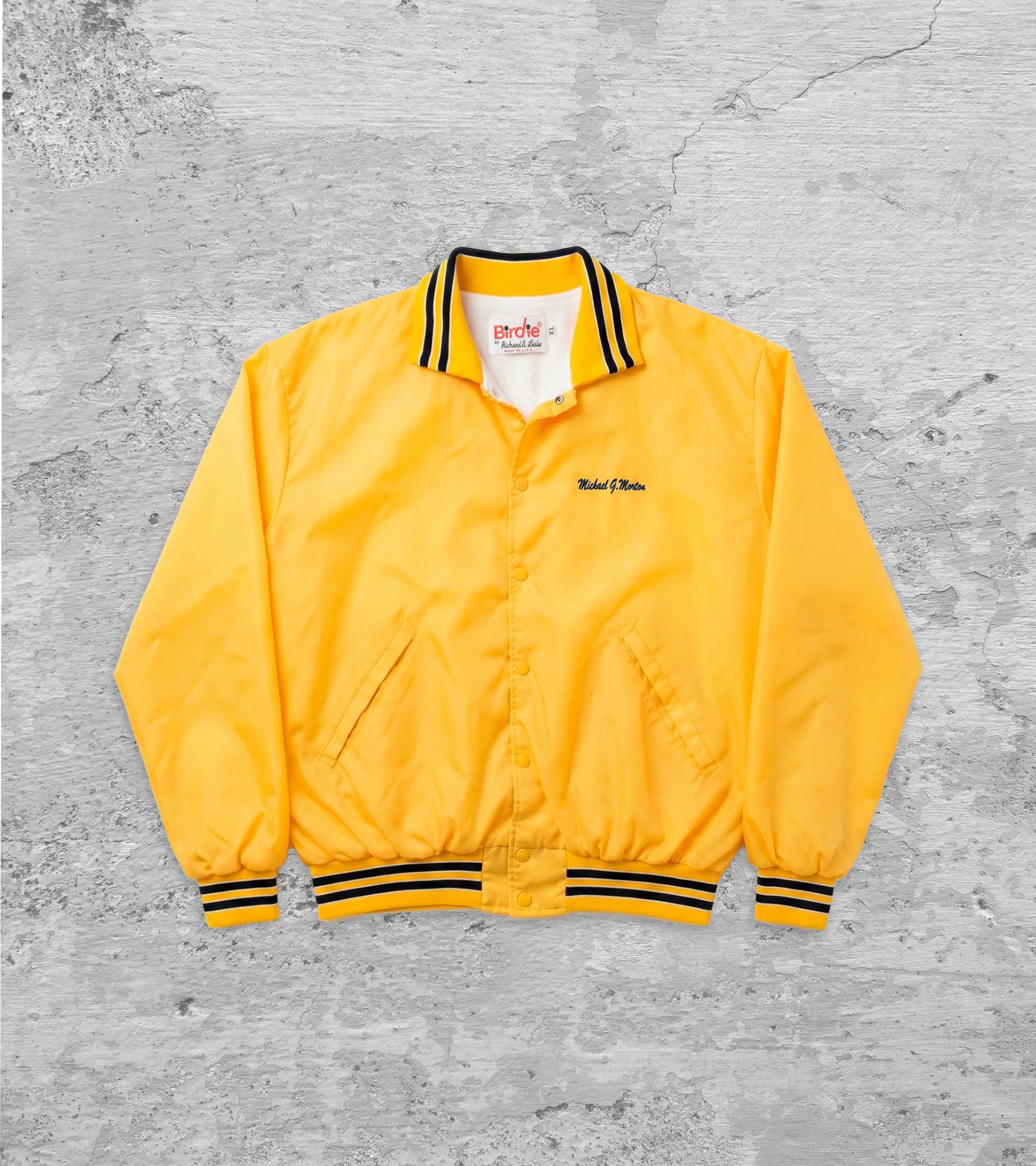 Vintage RARE Vintage 80s Birdie Satin Varsity Jacket USA Made XL Size US XL / EU 56 / 4 - 1 Thumbnail