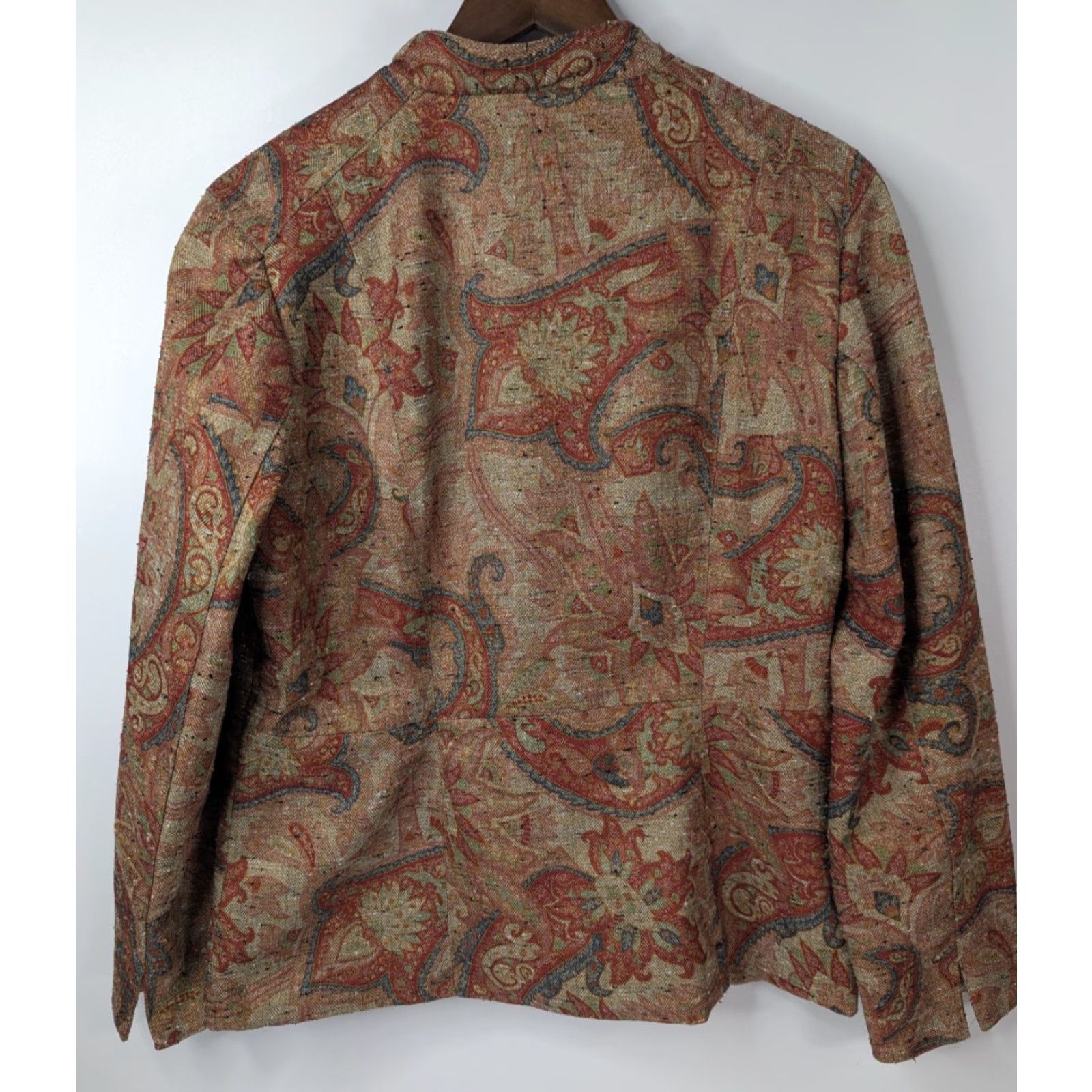 Coldwater Creek Coldwater Creek Women’s Paisley Tapestry Tweed Blazer Jacket Brown Career Sz 14 Size XL / US 12-14 / IT 48-50 - 4 Thumbnail