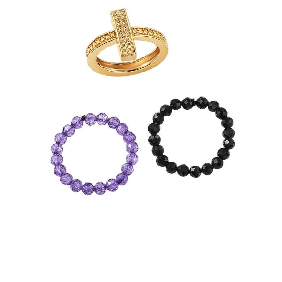 Other EverTrue Amethyst & Black Thai Spinel Ring 18K YG Plated Size ONE SIZE - 3 Thumbnail