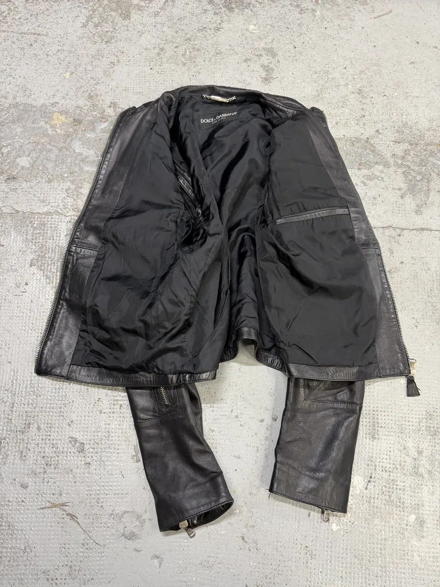 Dolce & Gabbana SS2002 Dolce & Gabbana Black Multi Zips Biker Leather Jacket with Detachable Sleeves Size US M / EU 48-50 / 2 - 14 Thumbnail