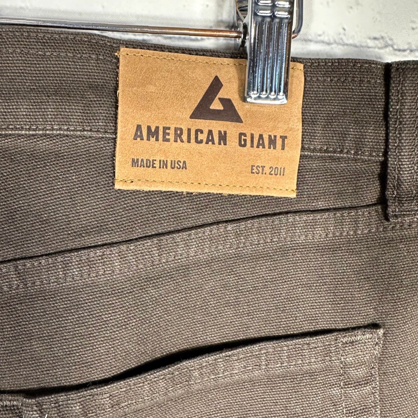 Vintage American Giant Pants Brown 34W 32L Chino Canvas 5-Pocket Straight Leg Mens Regular Made USA Size US 34 / EU 50 - 3 Thumbnail