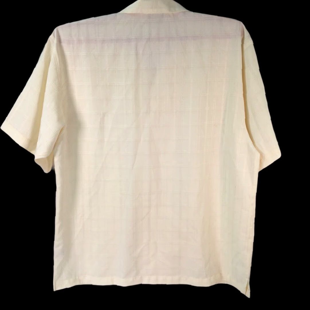 Vintage Linea Uomo Button Up Shirt Mens XL Beige Windowpane Short Sleeve Size US XL / EU 56 / 4 - 3 Thumbnail