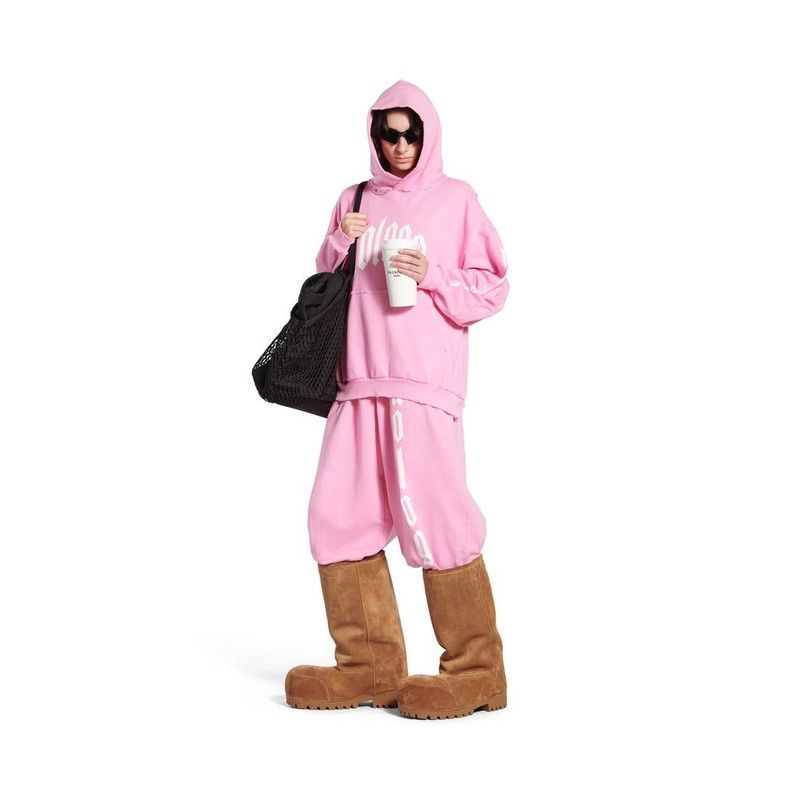Balenciaga o1s1rm1125 Nologo Hoodie Medium Fit in Pink Size S / US 4 / IT 40 - 2 Thumbnail