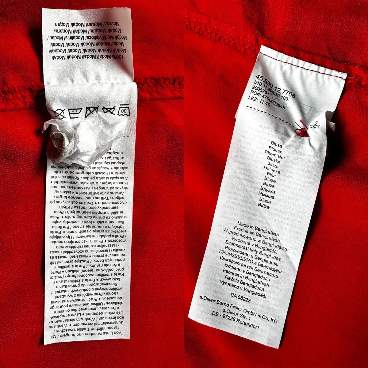 Other Q/S Red Modal Blouse Size M / US 6-8 / IT 42-44 - 6 Thumbnail