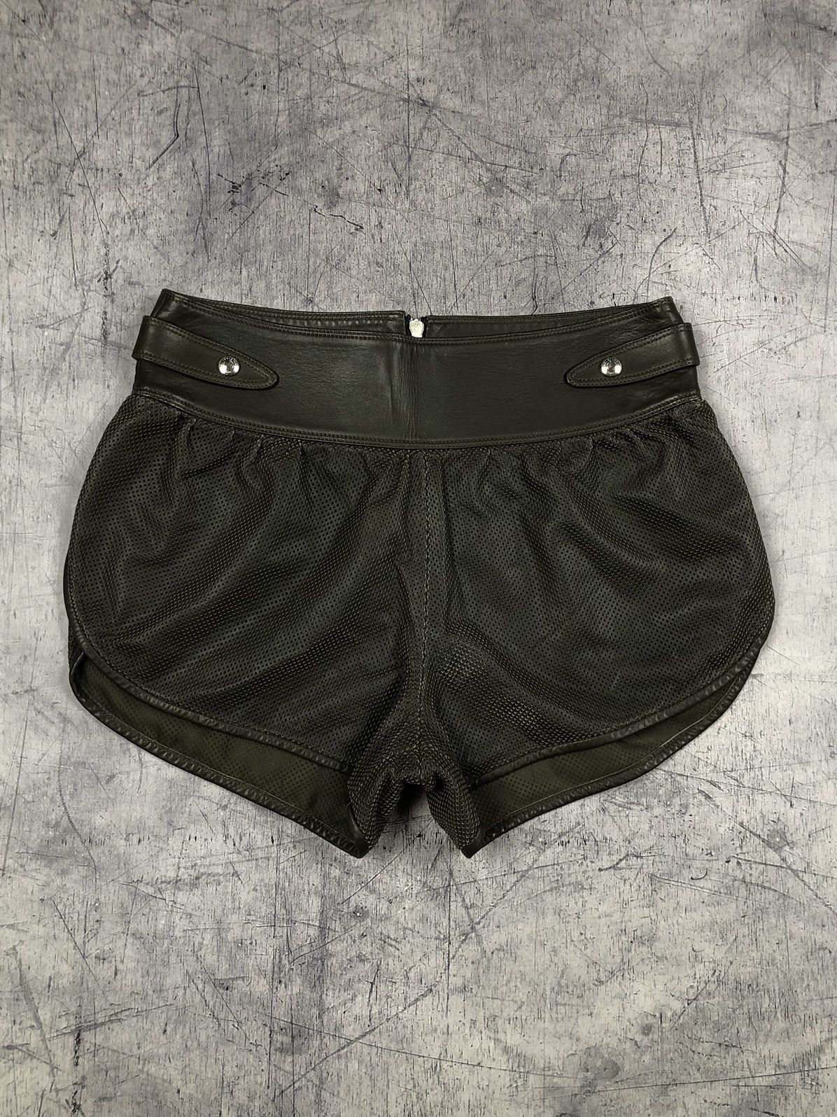 Belstaff × Leather Vintage Belstaff Leather Mesh England London Shorts y2k og Size 28" / US 6 / IT 42 - 2 Thumbnail