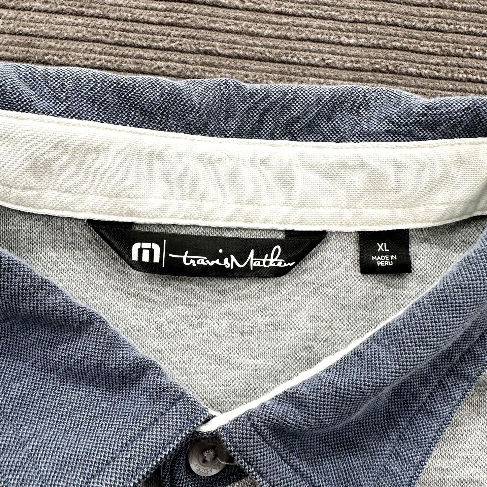 TravisMathew Travis Mathew Polo Shirt Men XL Gray Blue Golf Preppy Casual Short Sleeve Pullover Collared Shirt 29in Multicolor Logo Embroidered Golfing Outdoors Size US XL / EU 56 / 4 - 3 Thumbnail
