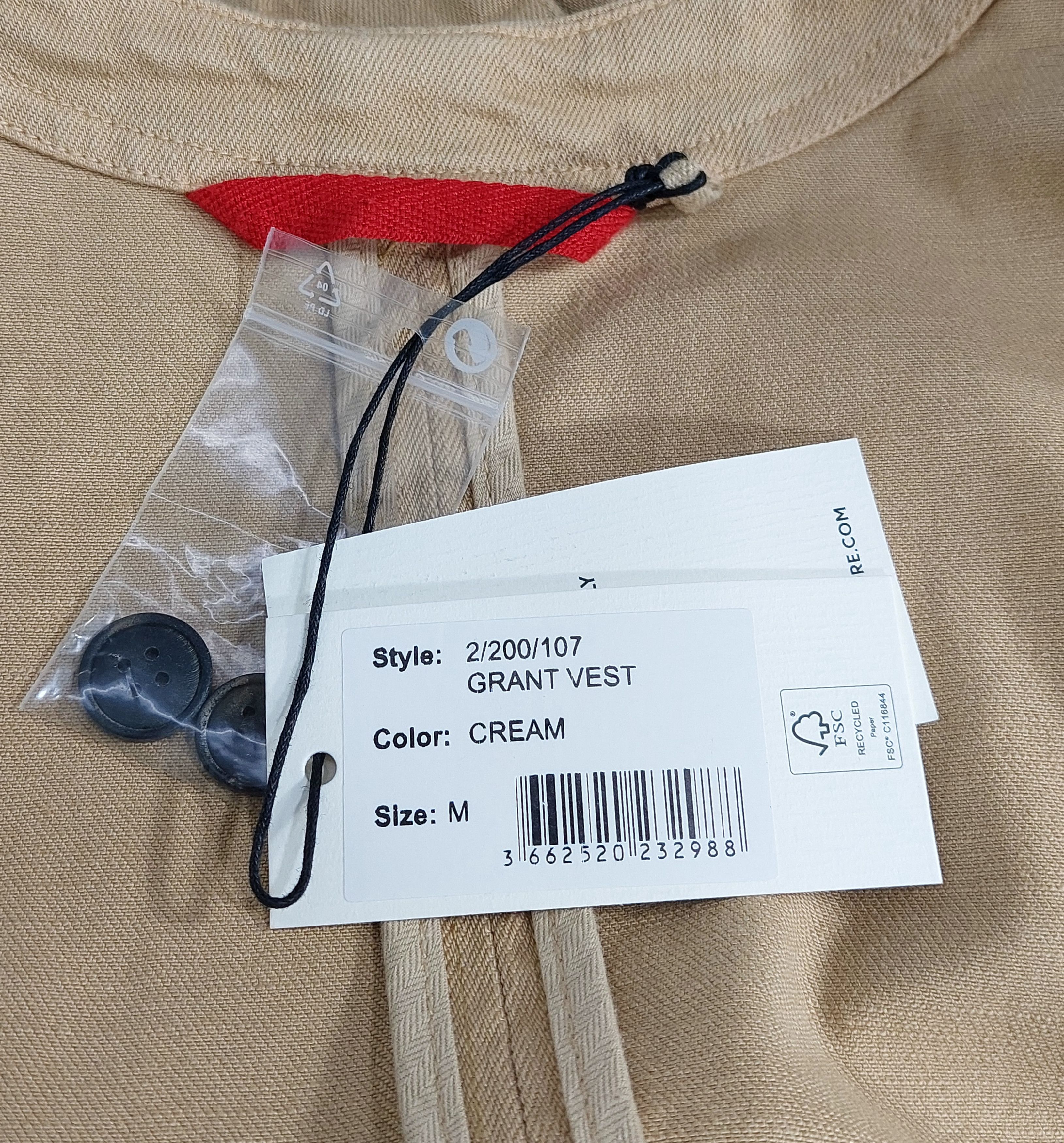 Homecore grant vest - cream M Size US M / EU 48-50 / 2 - 4 Thumbnail