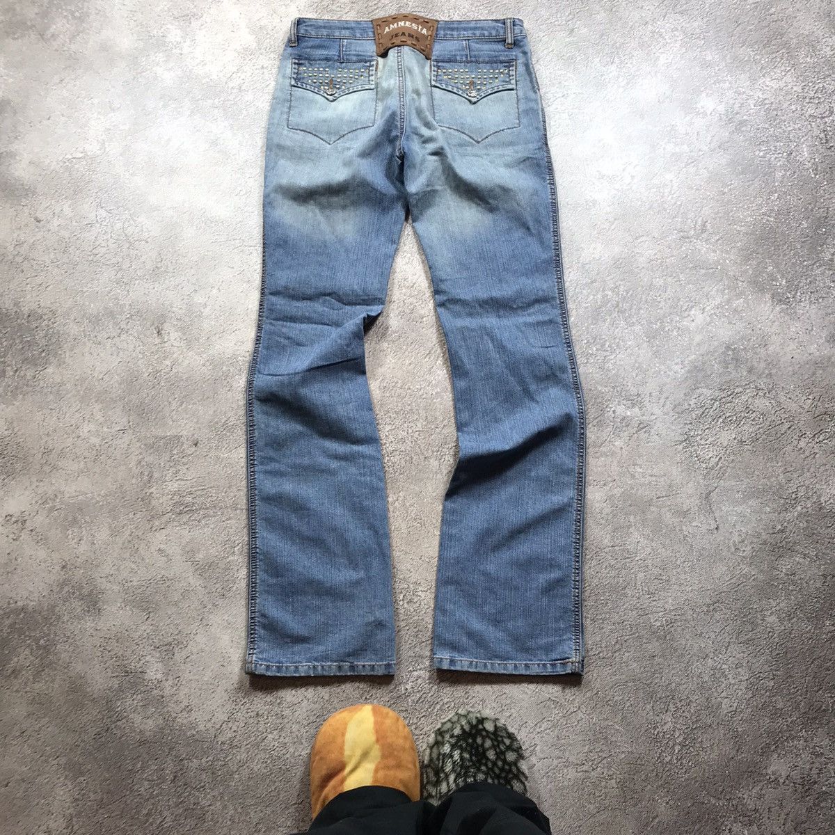 Vintage Vintage Y2K Distressed Flared Jeans Grunge Skate Baggy 29 Size 29" - 4 Thumbnail