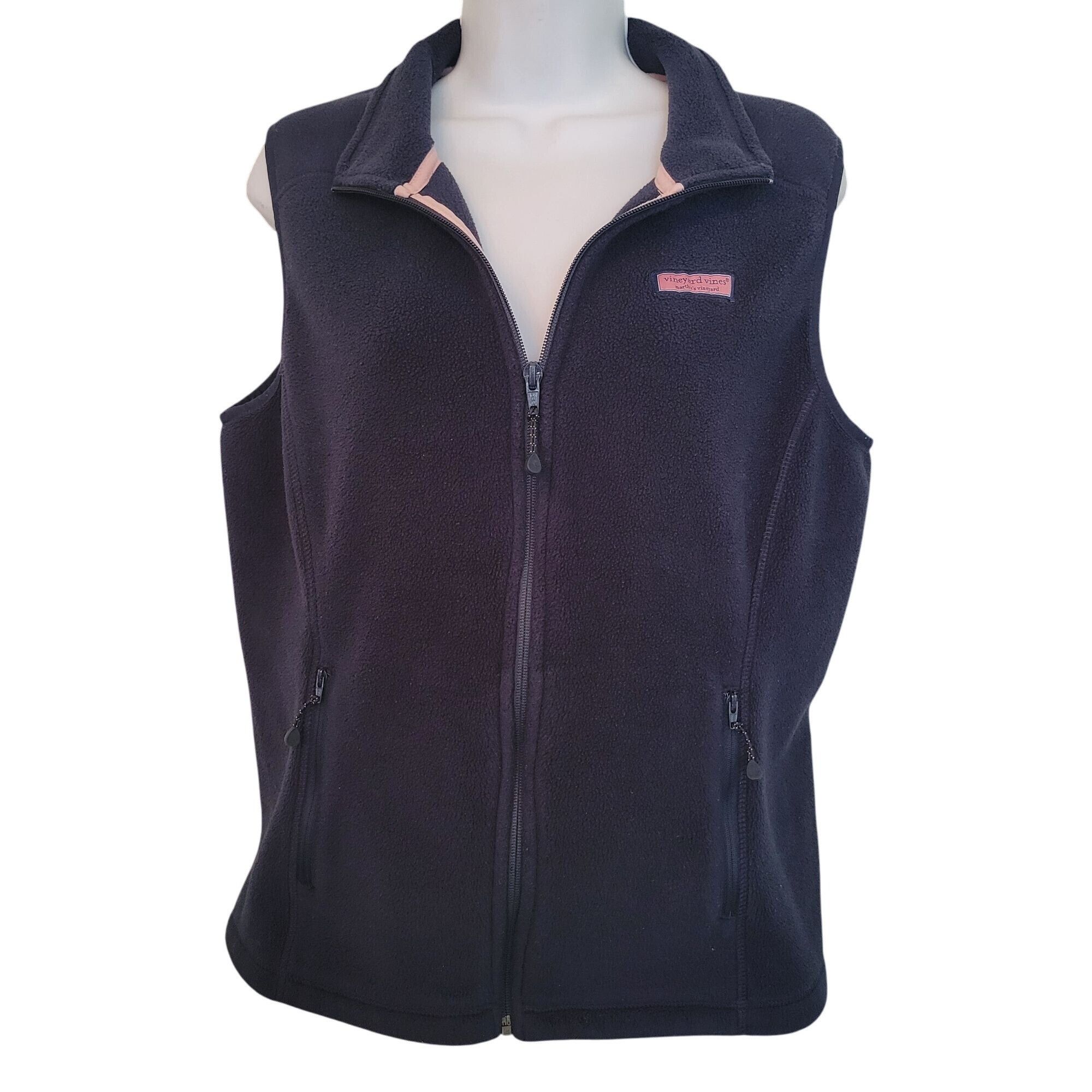 Vineyard Vines Vineyard Vines Fleece Vest M Navy Blue Full Zip Sleeveless C Size M / US 6-8 / IT 42-44 - 1 Thumbnail