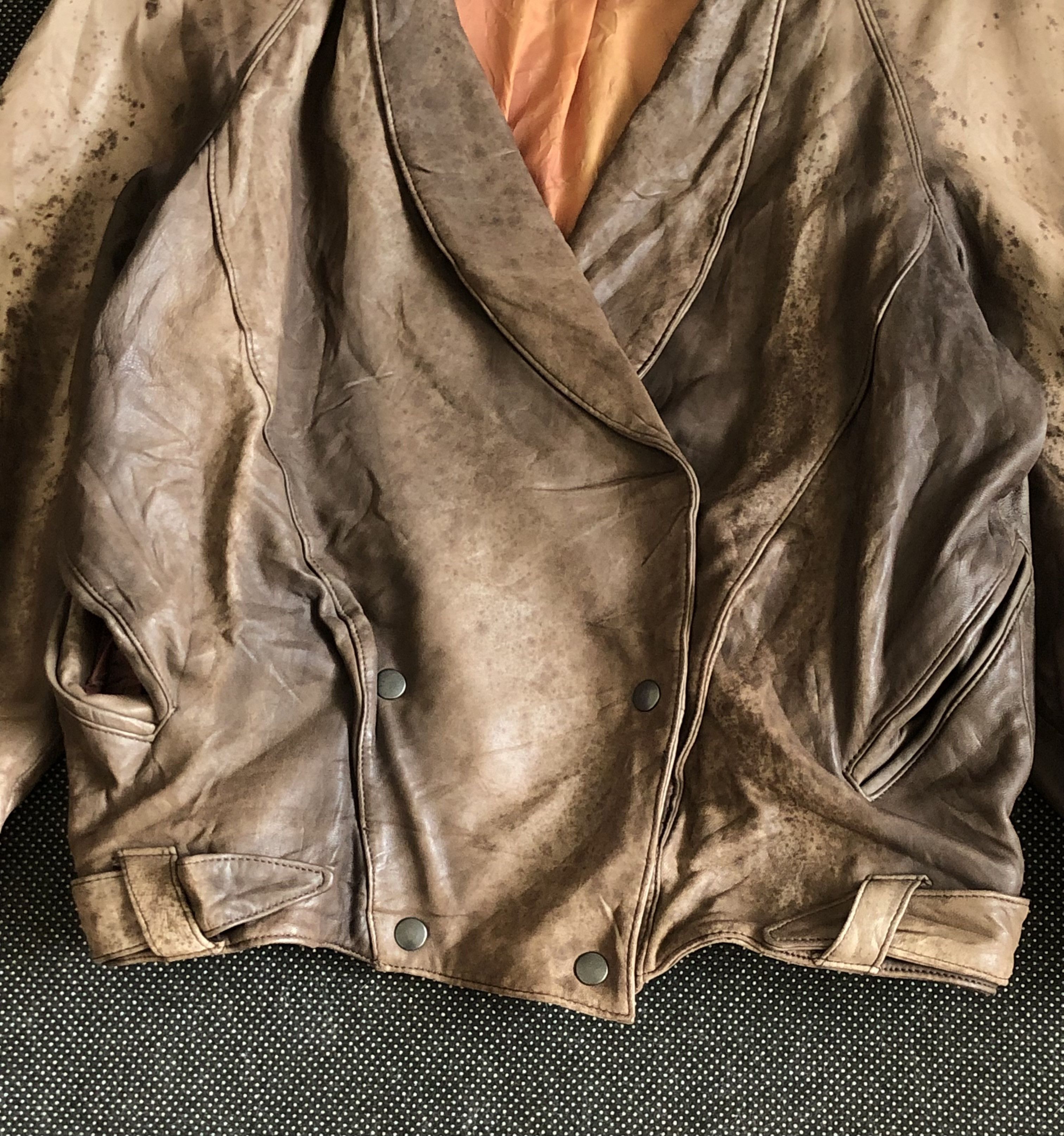 Japanese Brand VINTAGE 80’S HARAJUKU MOTHER LAMBSKIN BELTED BLOUSON JACKET Size M / US 6-8 / IT 42-44 - 5 Thumbnail