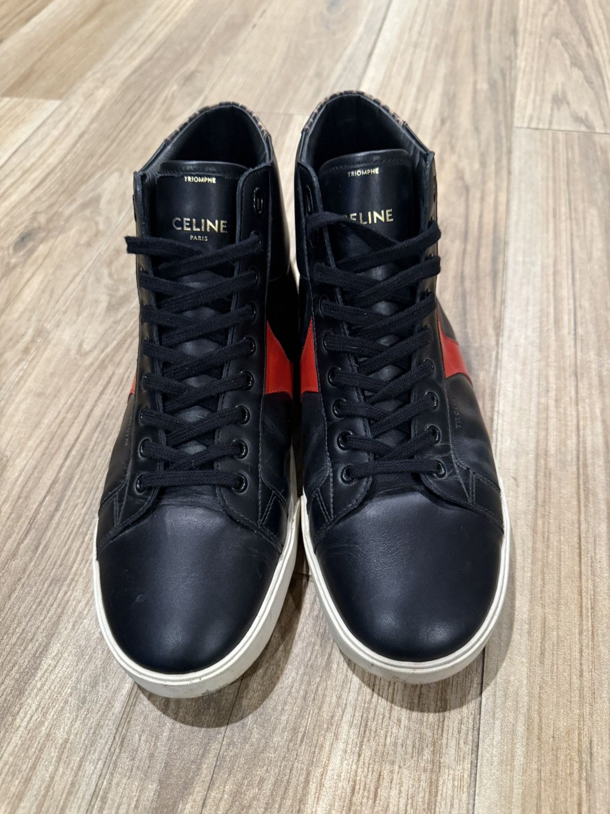 Celine Celine Triomphe High Top Sneakers Size US 9 / EU 42 - 3 Thumbnail