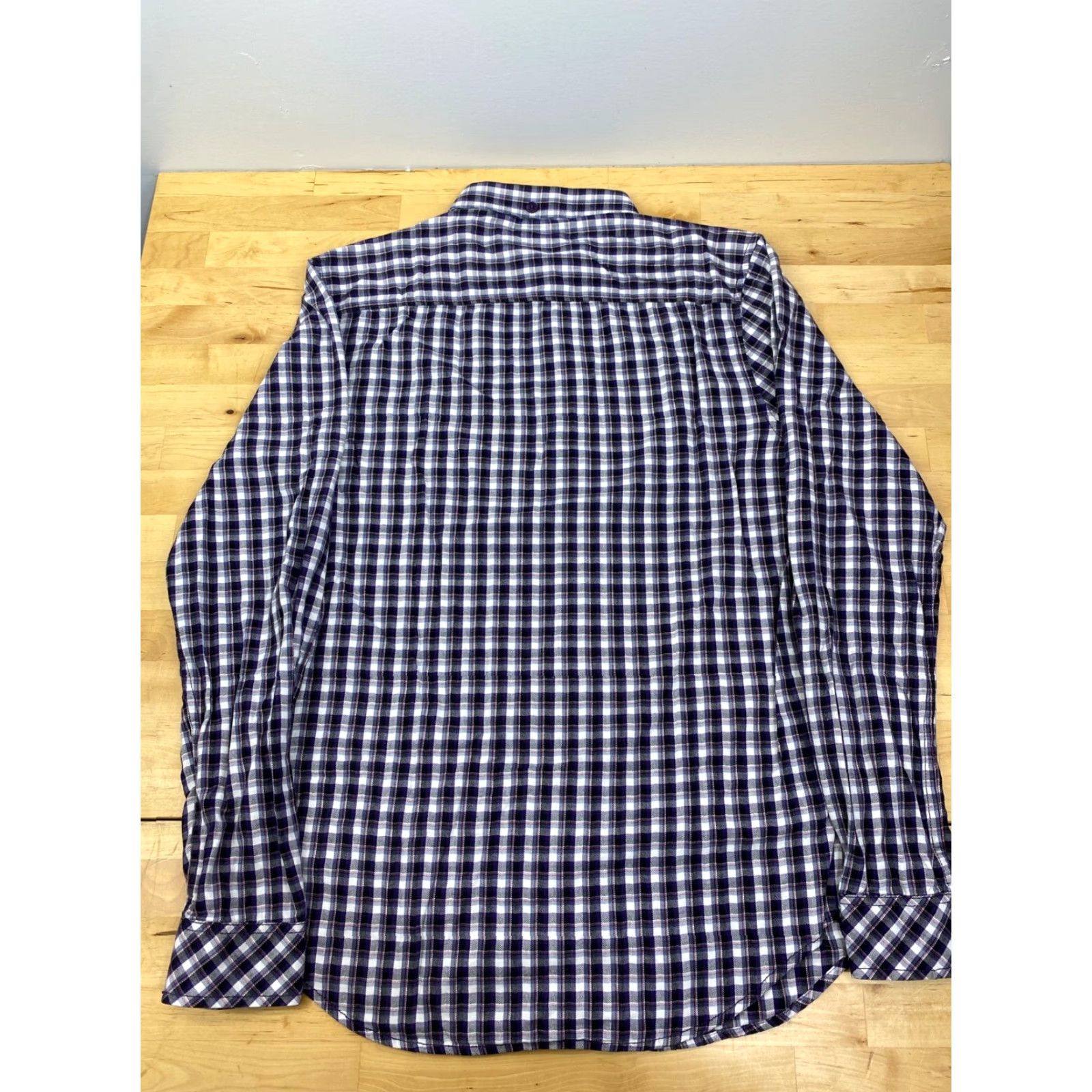 Vintage Penguin Shirt Slim Fit Button-Down Long Sleeve Purple Plaid #3714 Small S Men Size US S / EU 44-46 / 1 - 3 Thumbnail