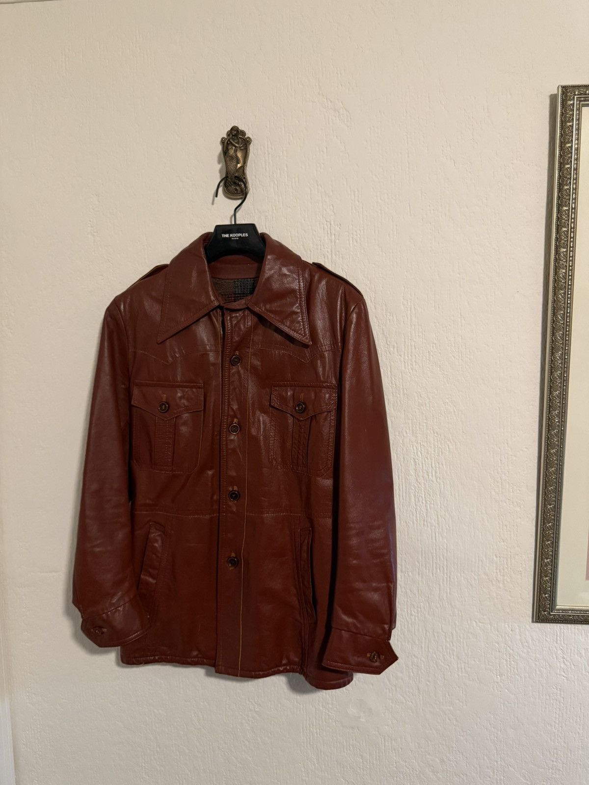 Vintage Vintage oxblood flannel lined leather jacket size M Size US M / EU 48-50 / 2 - 1 Thumbnail