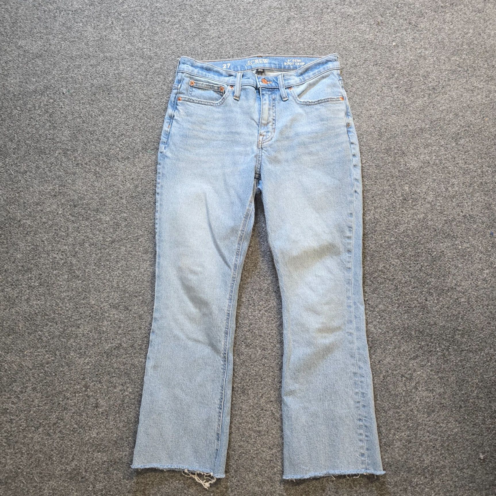 J.Crew J.CREW Jeans Womens 27 Blue 9 Inch Denim Boot Crop Light Wash Raw Hem Capsule Crop Jeans Women Regular 5-Pocket Denim Campture? Size 27" / US 4 / IT 40 - 2 Thumbnail
