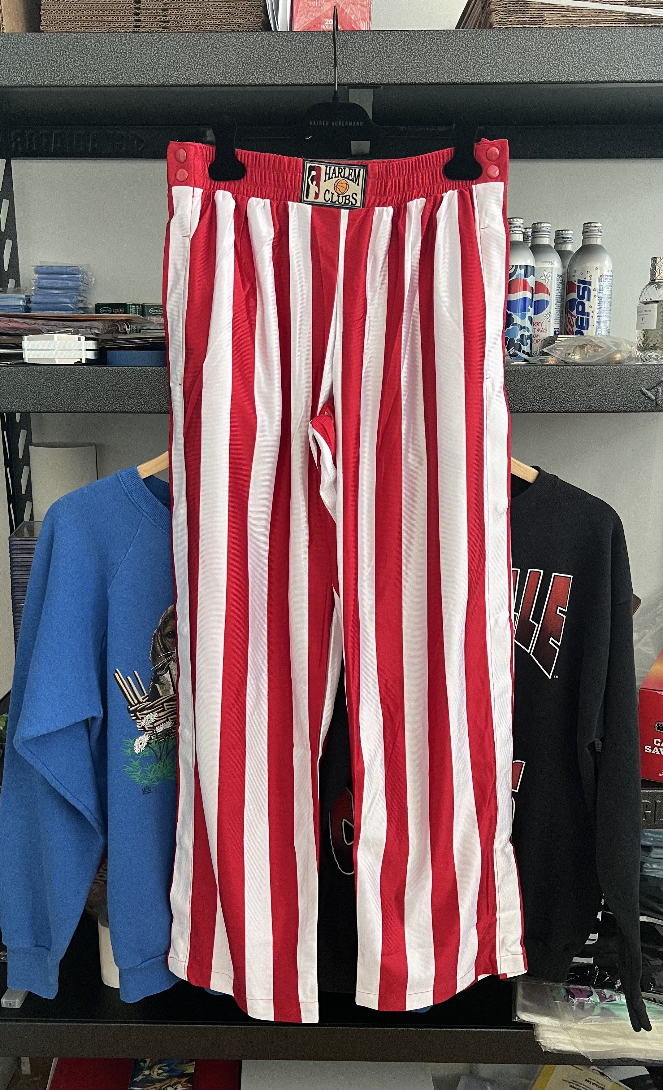 Vintage Vintage basketball warm up pants snap on striped