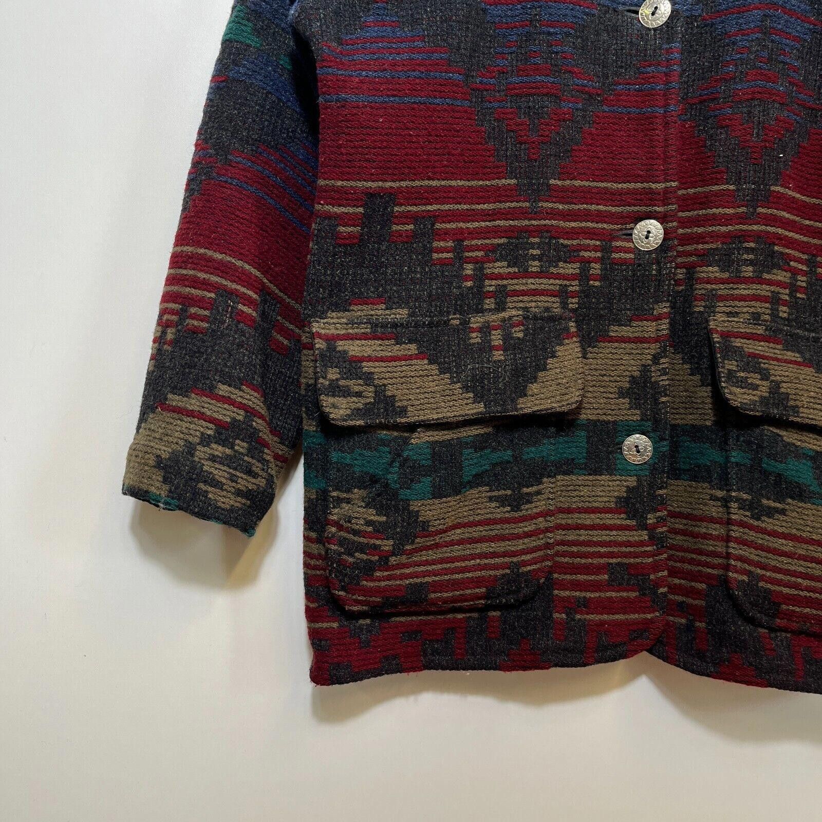 L.L. Bean × Vintage Vintage 90s L.L.Bean Aztec Print Heavy Wool Jacket Size 46/L Size L / US 10 / IT 46 - 6 Thumbnail