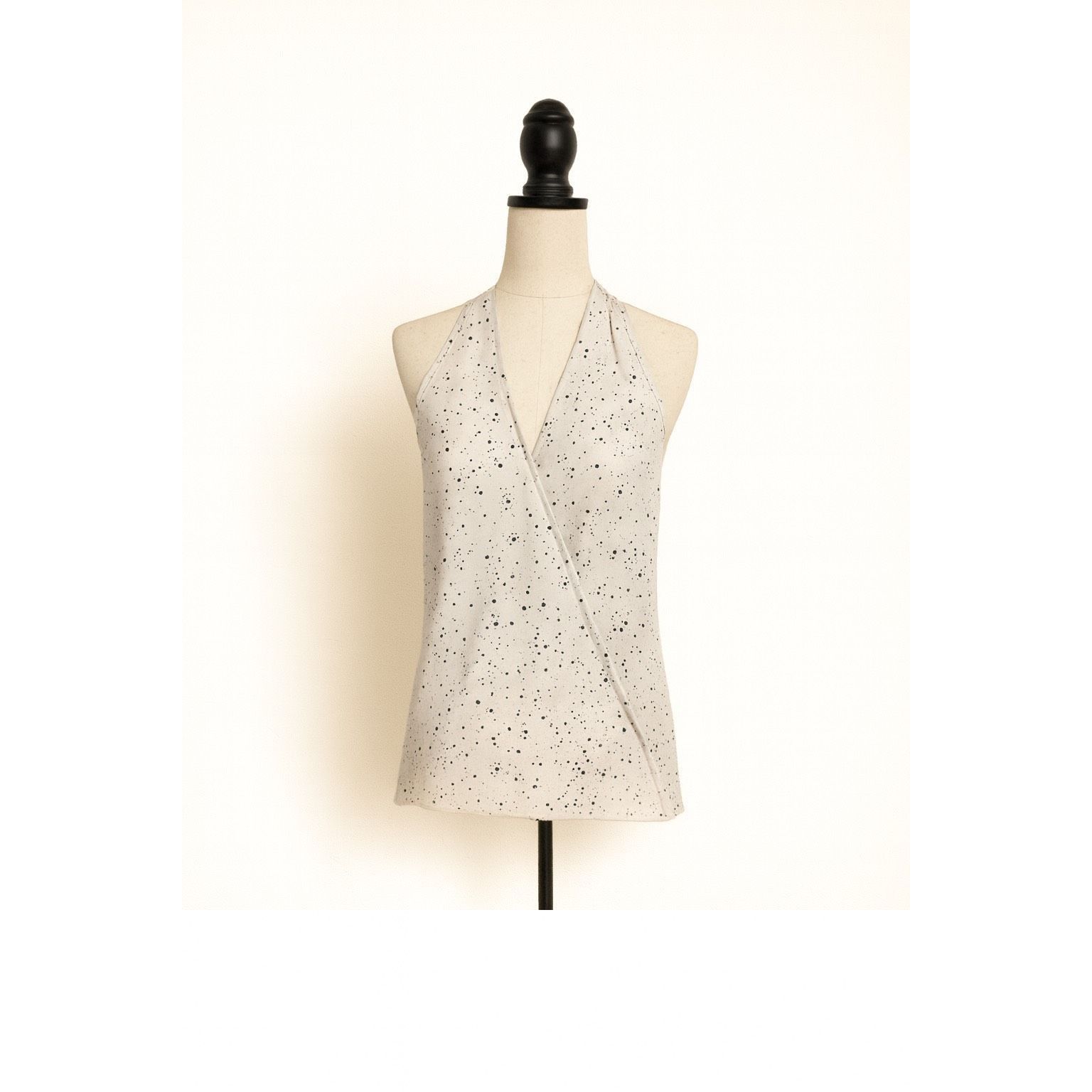 Tibi Tibi Splatter Dot Halter Top White Multicolor Print Wrap Sty Size S / US 4 / IT 40 - 1 Thumbnail