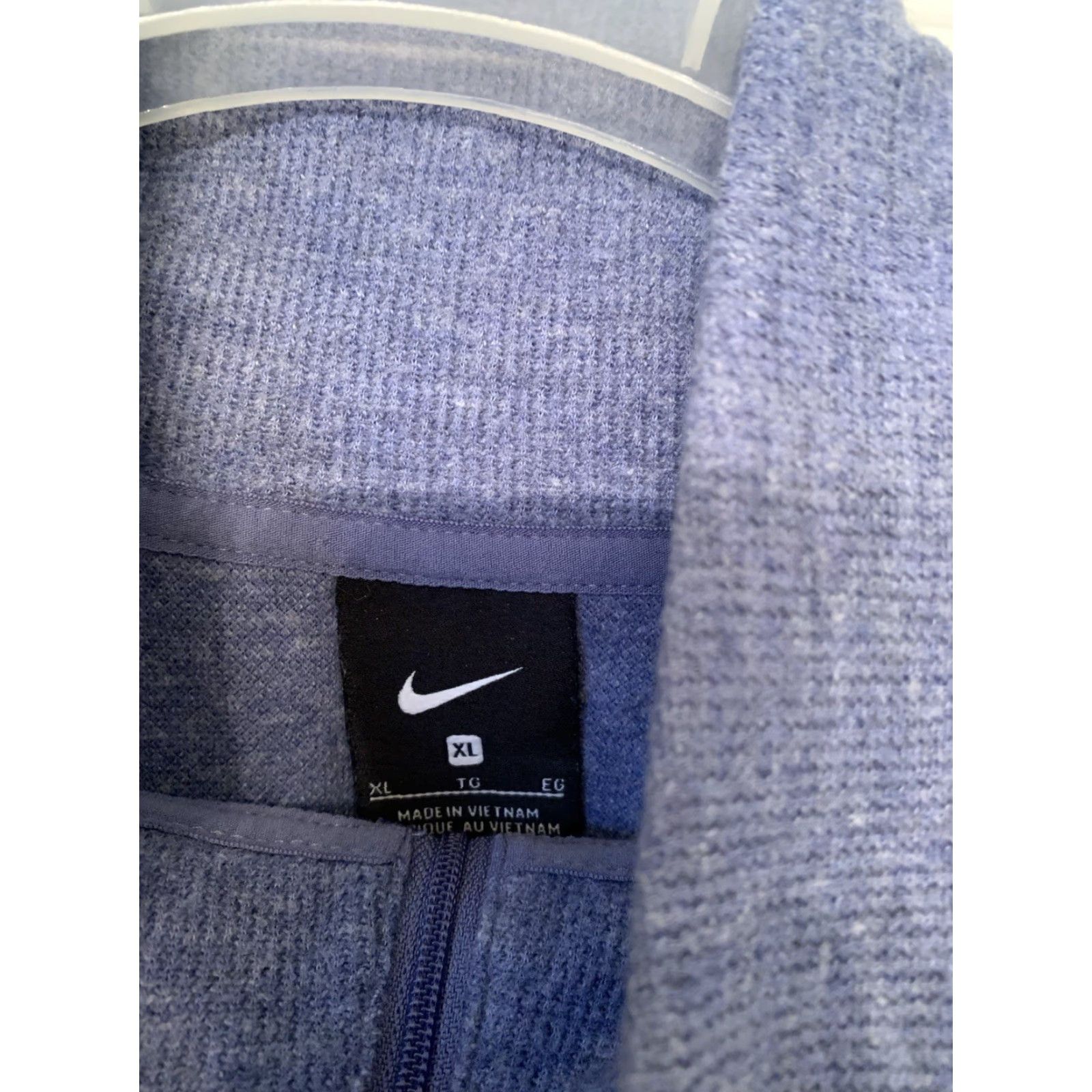 Nike Nike Sweatshirt Womens XL 1/4 Zip Therma Logo Knit Blue Winter Activewear Pullover Mock Neck Long Sleeve Logo Nike Therma Size XL / US 12-14 / IT 48-50 - 4 Thumbnail