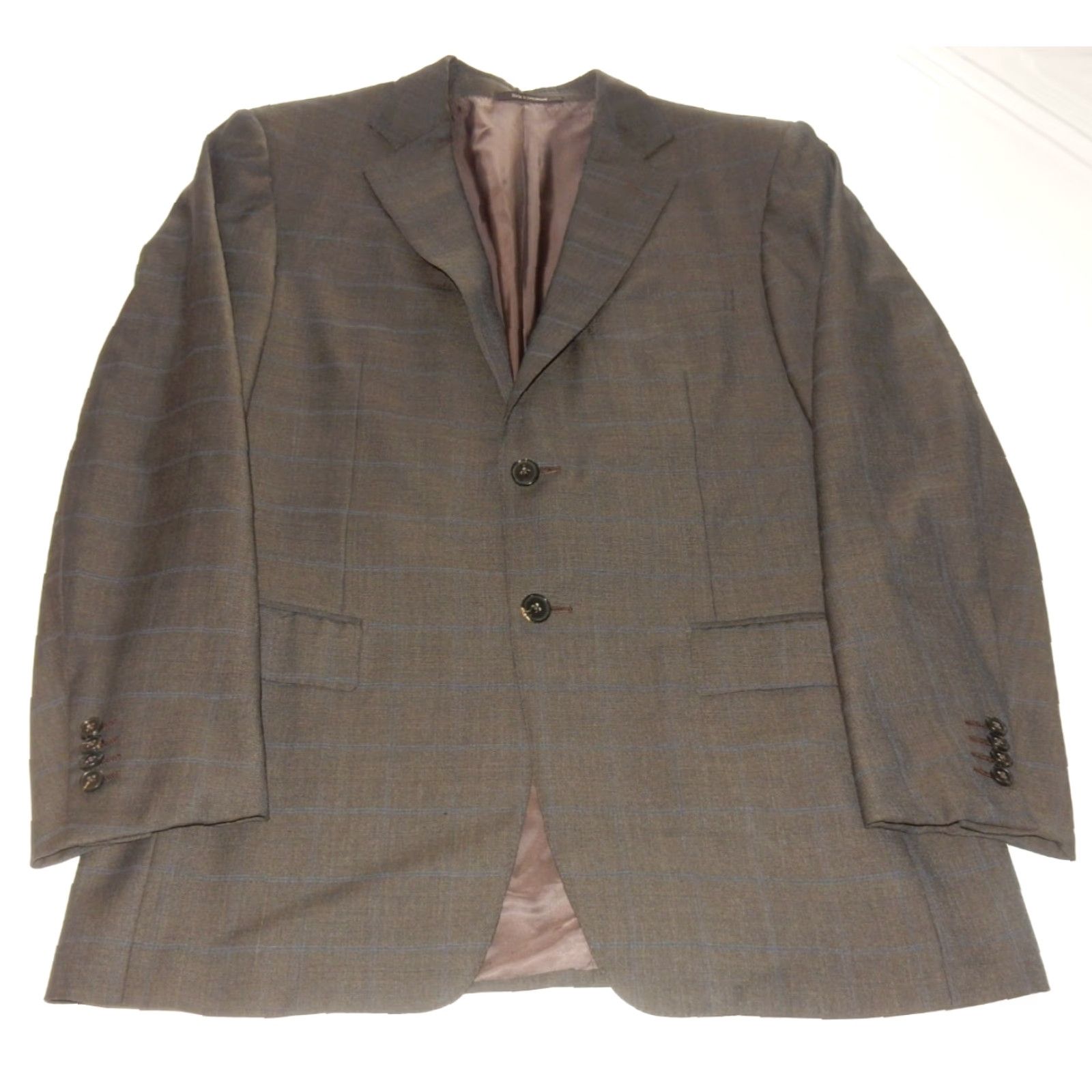 Ermenegildo Zegna VINTAGE Ermenegildo Zegna Blazer Men 50R Wool Plaid Brown Size 50R - 2 Thumbnail