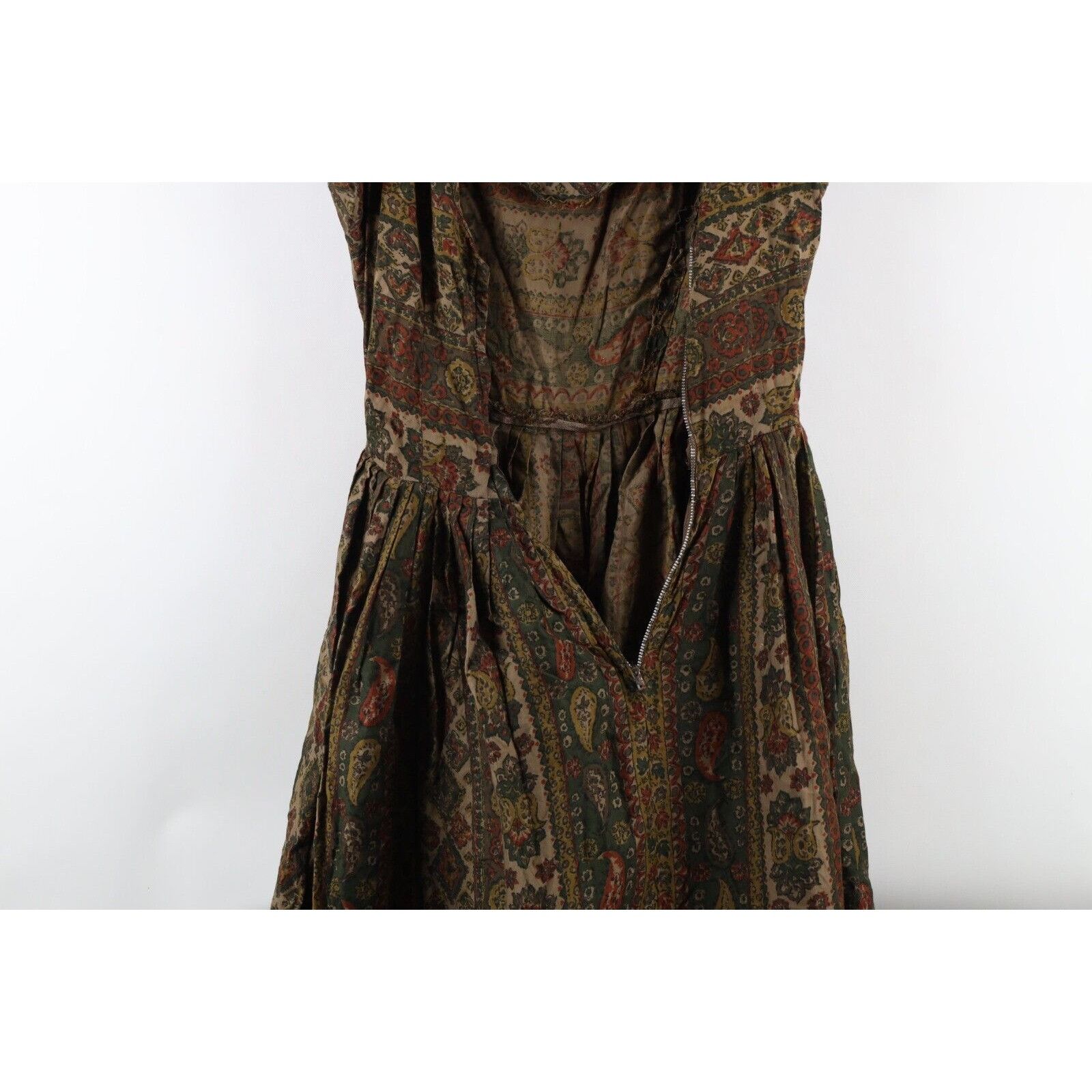 Vintage Vintage 50s 60s Mid Century Modern MCM Flower Tapestry Dress Size M / US 6-8 / IT 42-44 - 13 Thumbnail