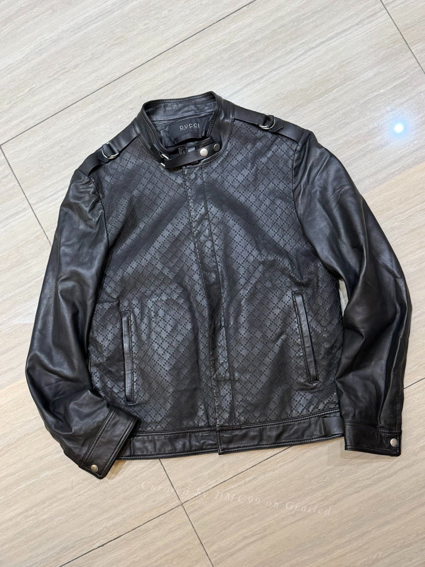 Gucci Gucci Hollow Strap Iron Ring Leather Jacket Size US L / EU 52-54 / 3 - 1 Thumbnail