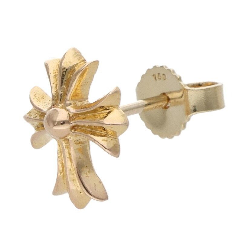 Chrome Hearts Chrome Hearts 22K Cross Stud Gold Earring Size ONE SIZE - 1 Thumbnail