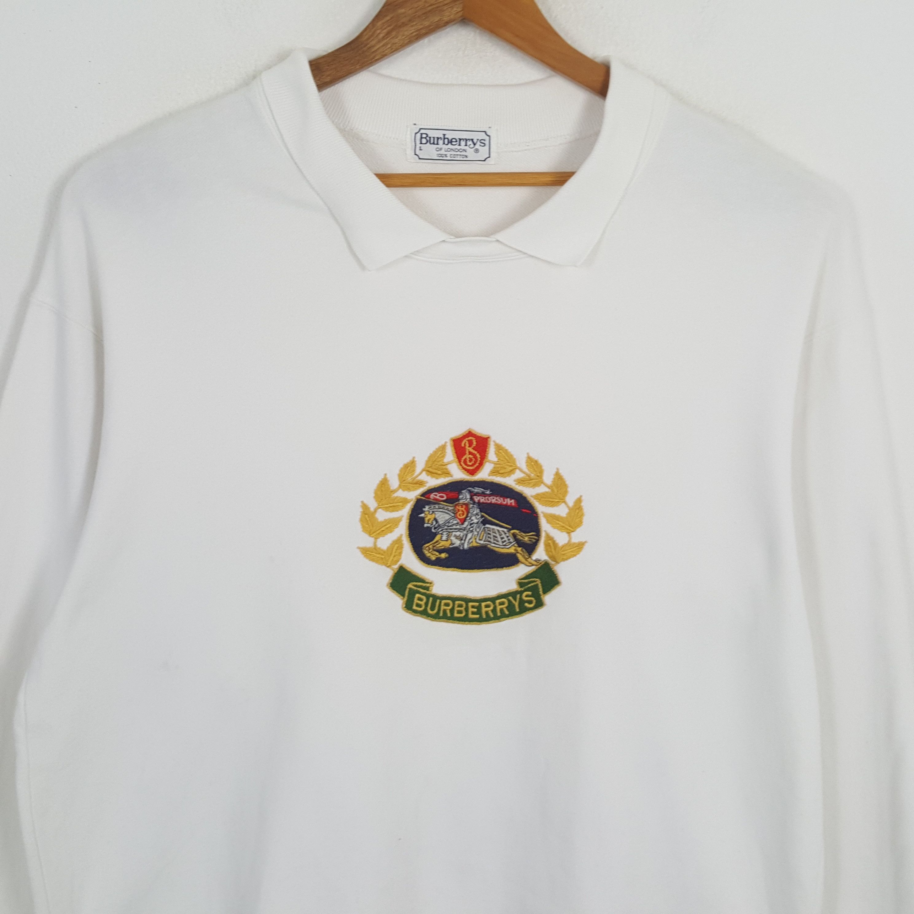 Burberry × Vintage Vintage BURBERRY'S Fashion Brand Embroidery Logo Sweatshirts Size US L / EU 52-54 / 3 - 2 Thumbnail