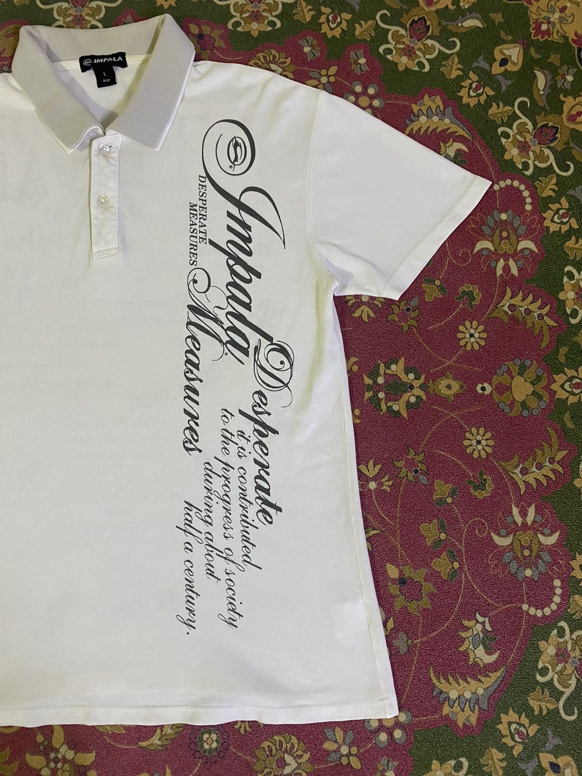 Japanese Brand Vintage IMPALA Poem Design Style Polo Tee Size US M / EU 48-50 / 2 - 3 Thumbnail