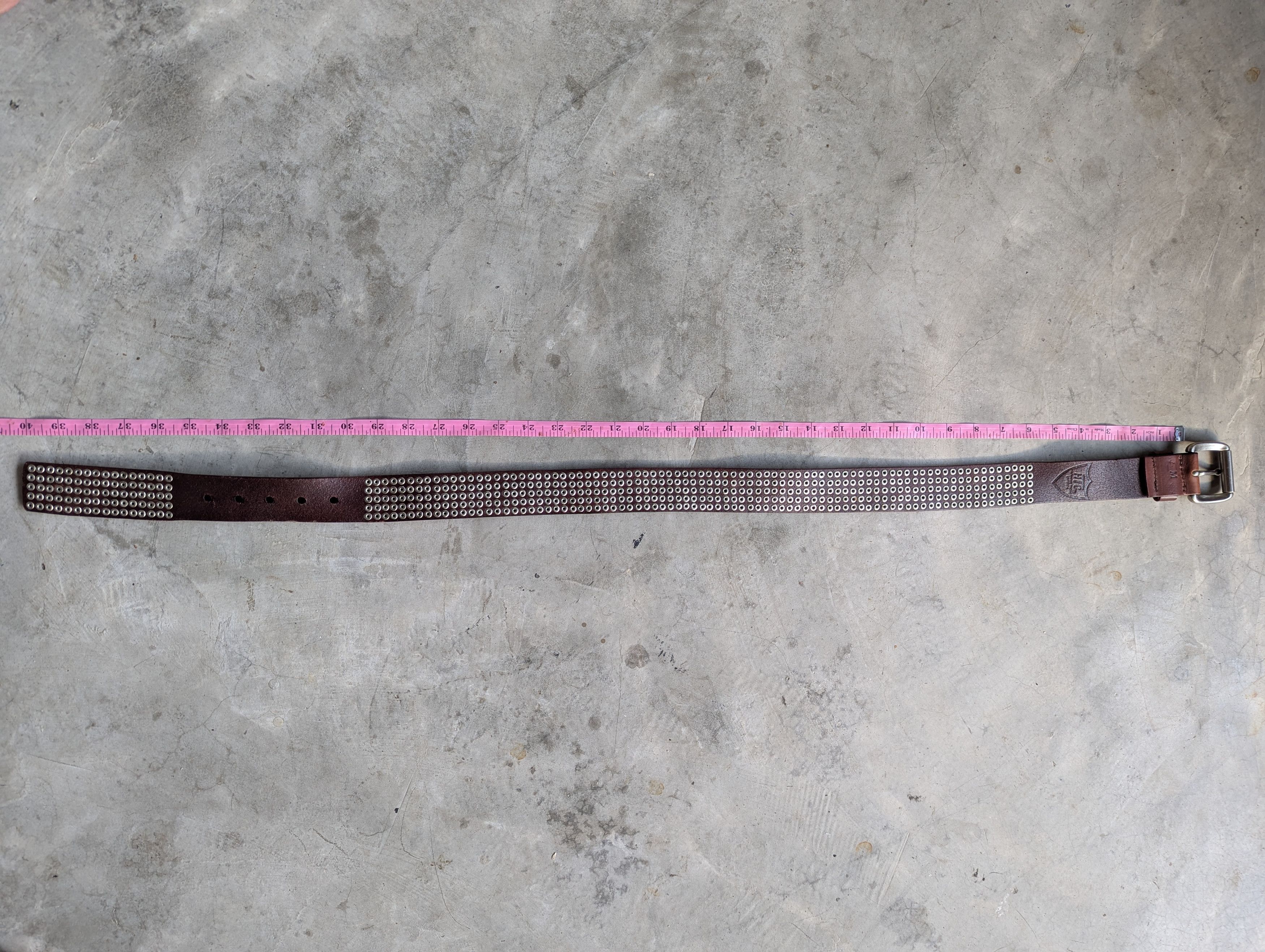 Hollywood Trading Company HTC Hollywood Trading Company Spiked Studded Leather Belt Size 40 - 11 Thumbnail
