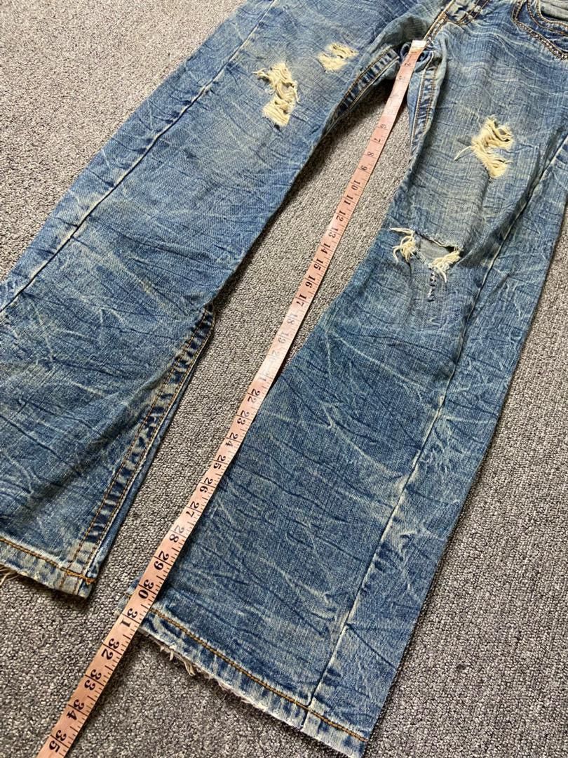 Japanese Brand Rattle Trap Brand Distressed Denim Ripped Jeans (205) Size US 33 - 8 Thumbnail