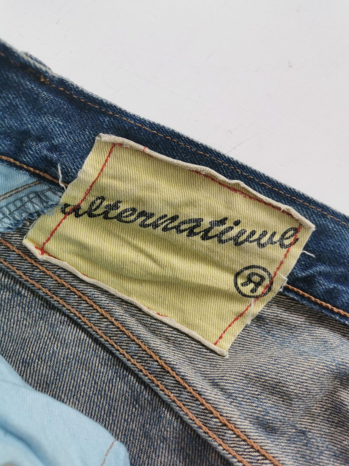 Japanese Brand RNA Alternativves Zipper Twist Leg Tapered Jeans Size US 32 / EU 48 - 6 Thumbnail