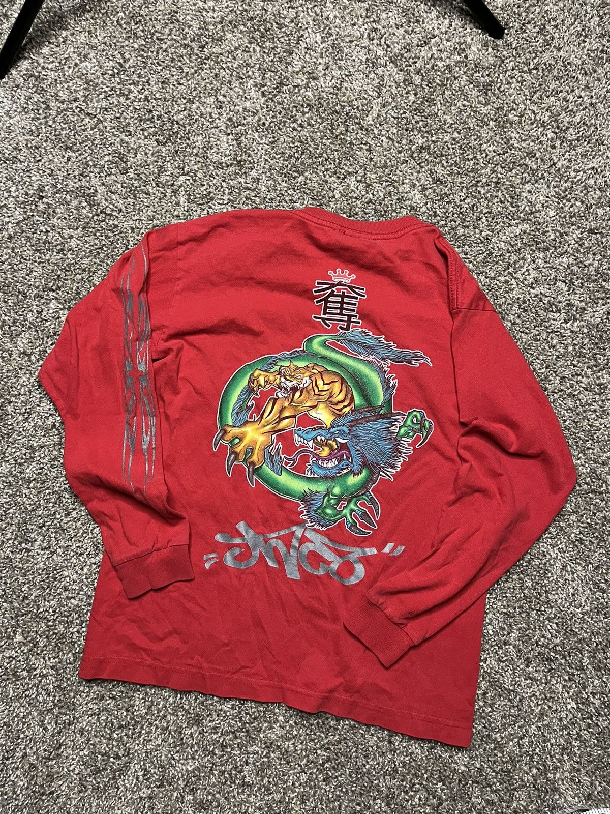 JNCO Dragon fashion Shirt Long Sleeve Red XL