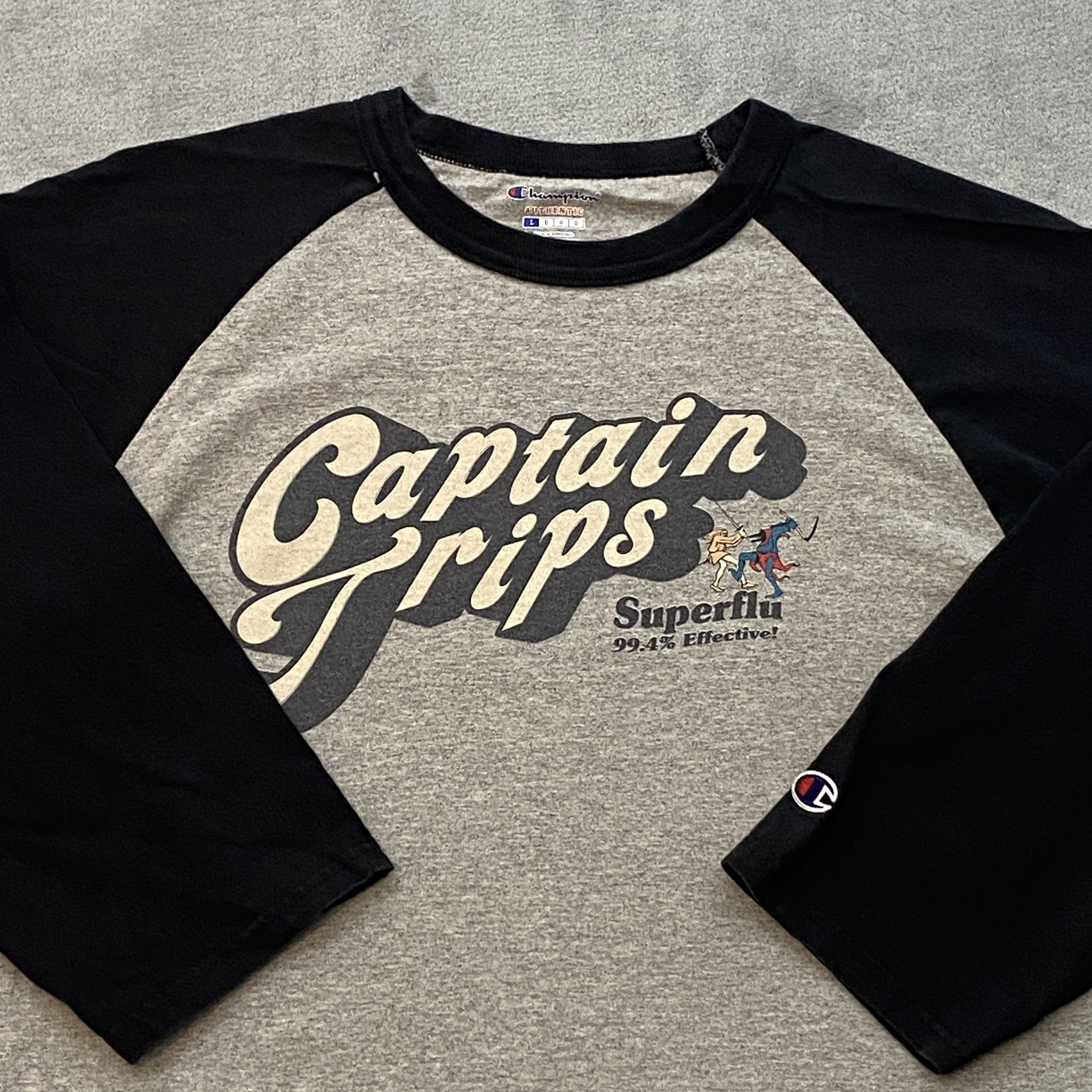 Champion × Vintage 90s CAPTAIN TRIPS Raglan T Shirt STEPHEN KINGS THE STAND Size US L / EU 52-54 / 3 - 6 Thumbnail