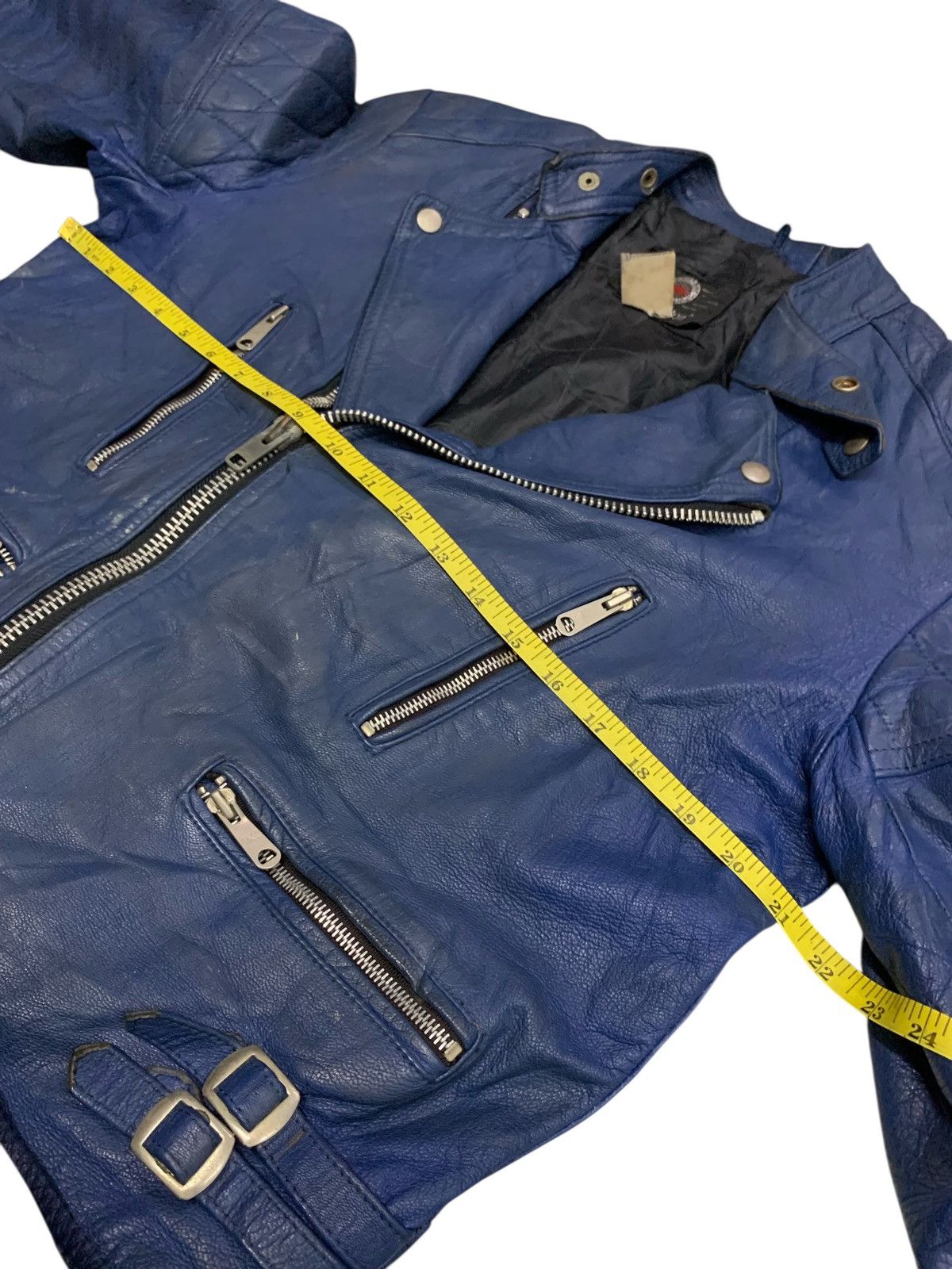 Branded Leather Rare Vintage Waddington Double Collar Blue Leather Jacket Size US M / EU 48-50 / 2 - 10 Thumbnail