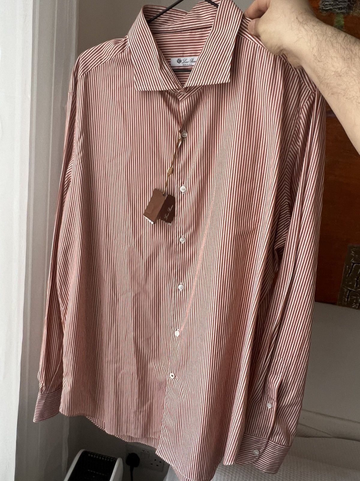 Loro Piana Loro Piana Stripped Brown & White Cotton Long Sleeves XXL Size US XXL / EU 58 / 5 - 3 Thumbnail