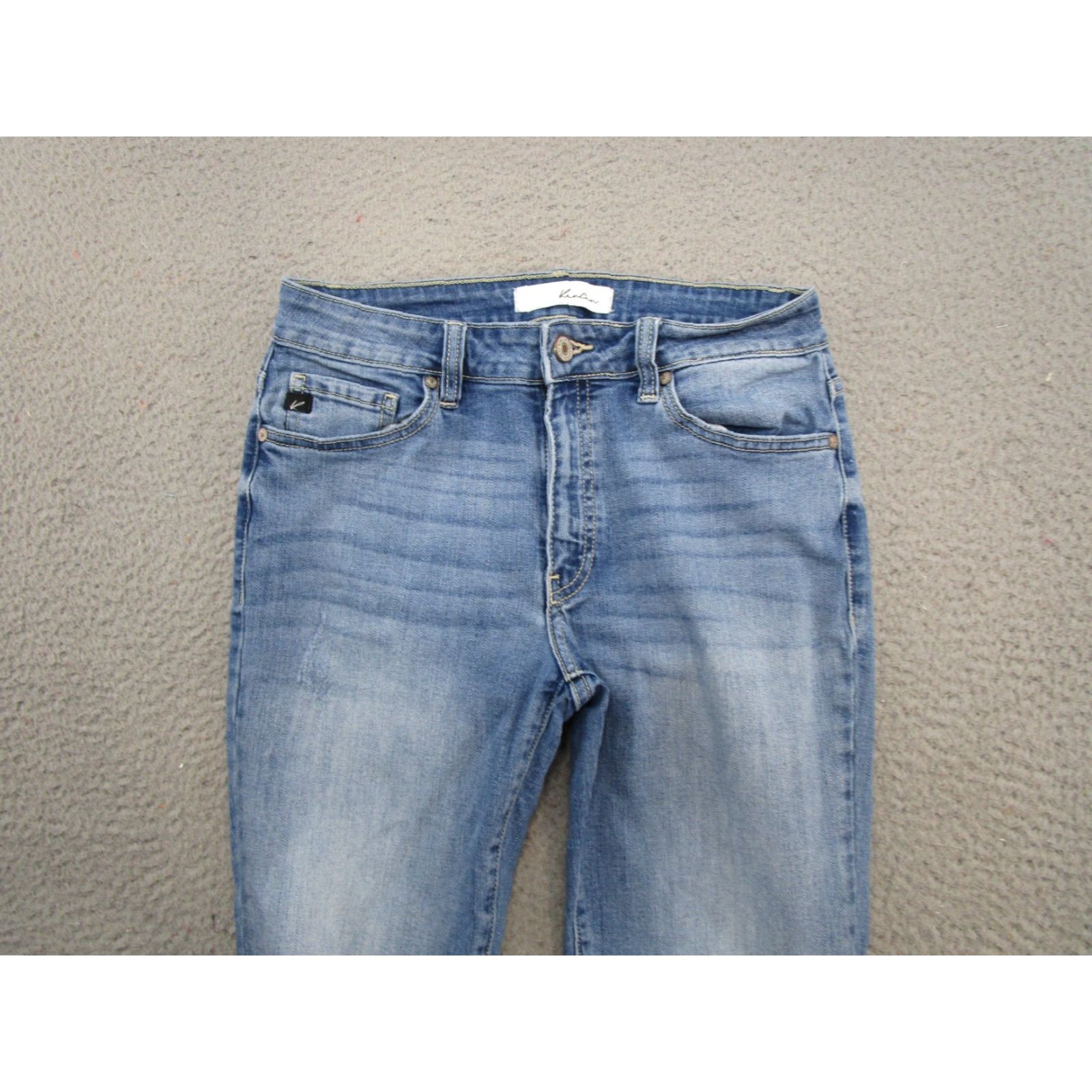 Vintage Kancan Women's Denim Skinny Jeans Size 28 Distressed Stretch Blue Raw Hem Regular Fit 5-Pocket Women Jeans Size 28" / US 6 / IT 42 - 3 Thumbnail