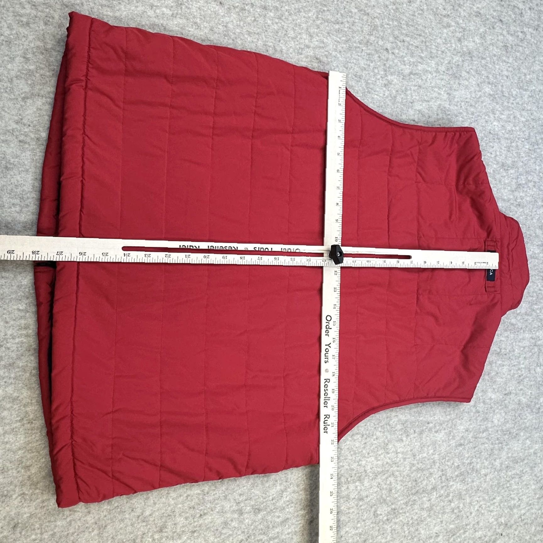 Nautica Nautica Vest Mens Large Red Quilted Puffer Zip Front Lined Navy Trim Size US L / EU 52-54 / 3 - 7 Thumbnail