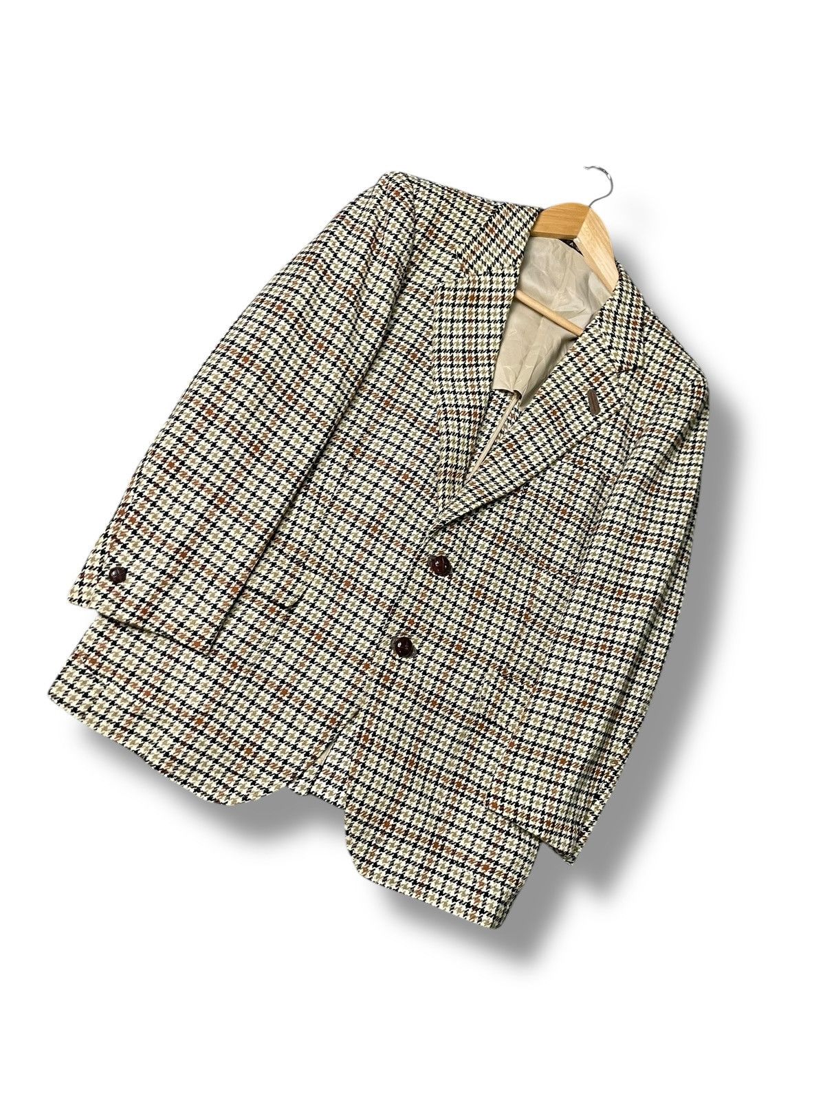 DAKS × Designer × Vintage Vintage DAKS Brand Houndstooth Coat (63) Size US XS / EU 42 / 0 - 7 Thumbnail