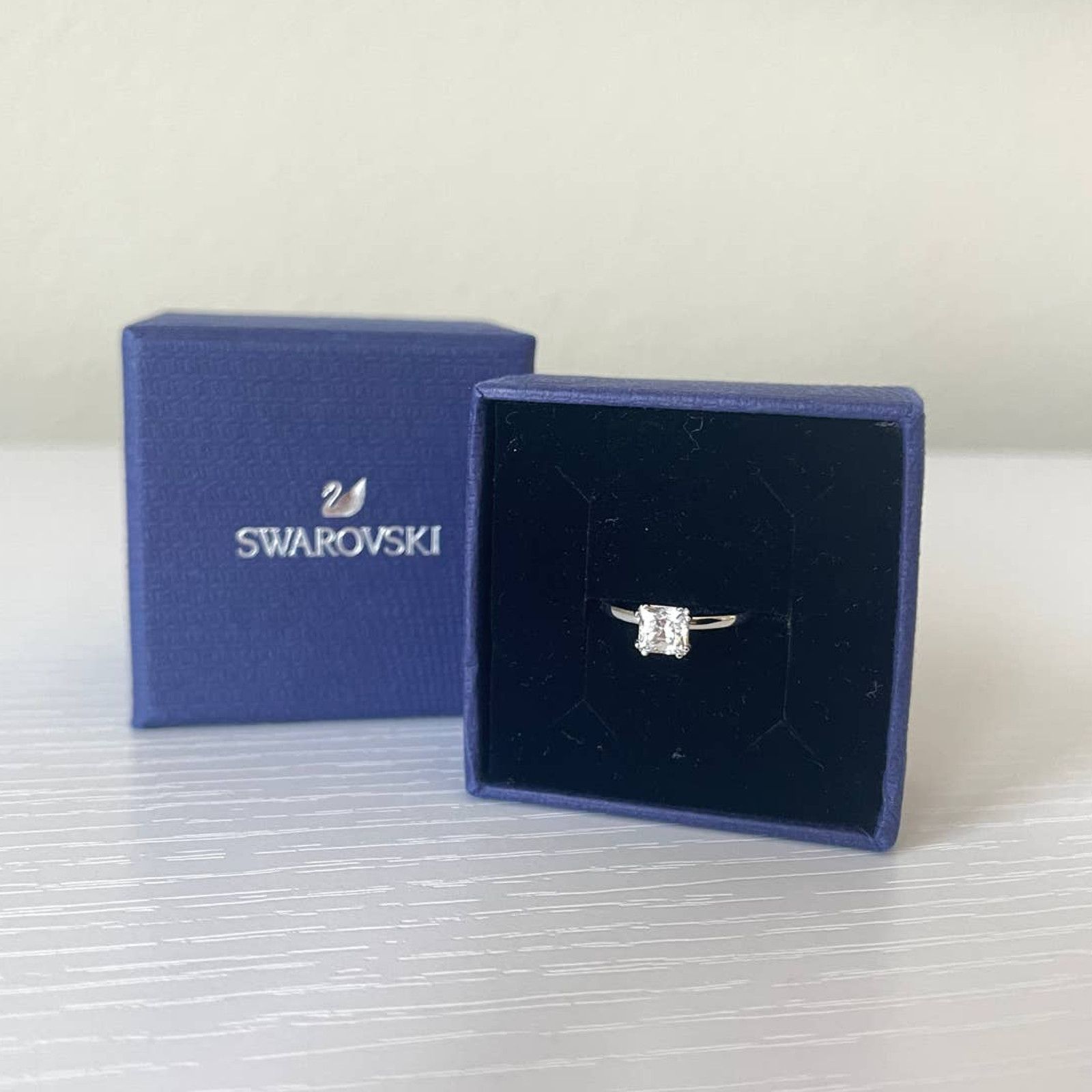 Swarovski Swarovski Attract ring Square Rhodium plated size 9 / EUR 60 Size ONE SIZE - 1 Thumbnail