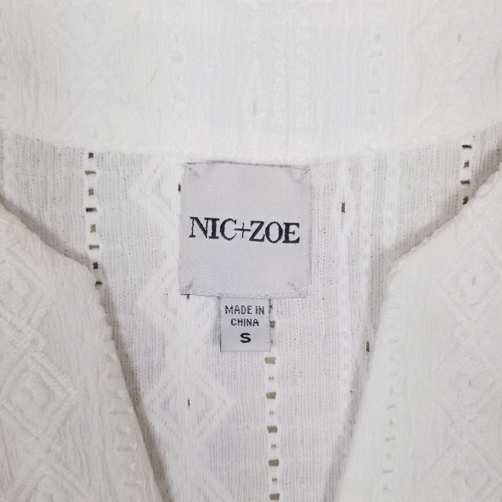 NIC+ZOE Nic+Zoe Angled Lace Blouse Milk Sz Small Size S / US 4 / IT 40 - 7 Thumbnail