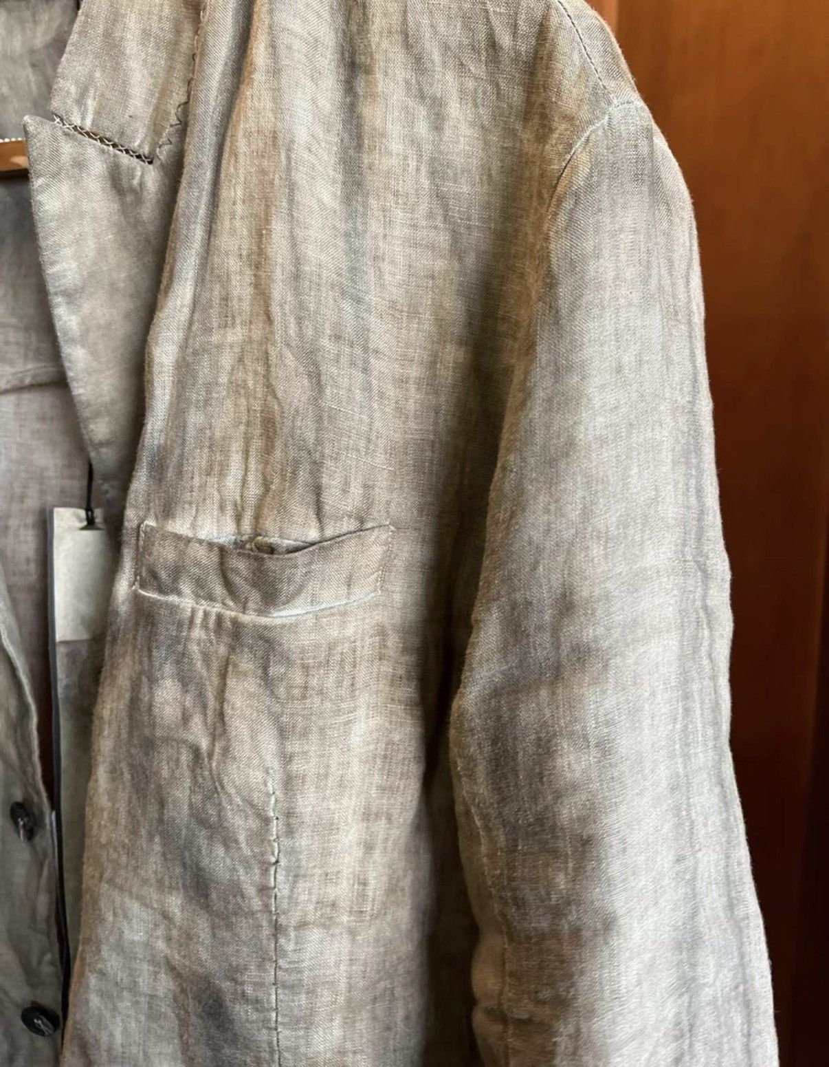 Masnada Masnada 24SS "DRIED CLAY" 100% Linen Pleated Blazer Size US L / EU 52-54 / 3 - 5 Thumbnail