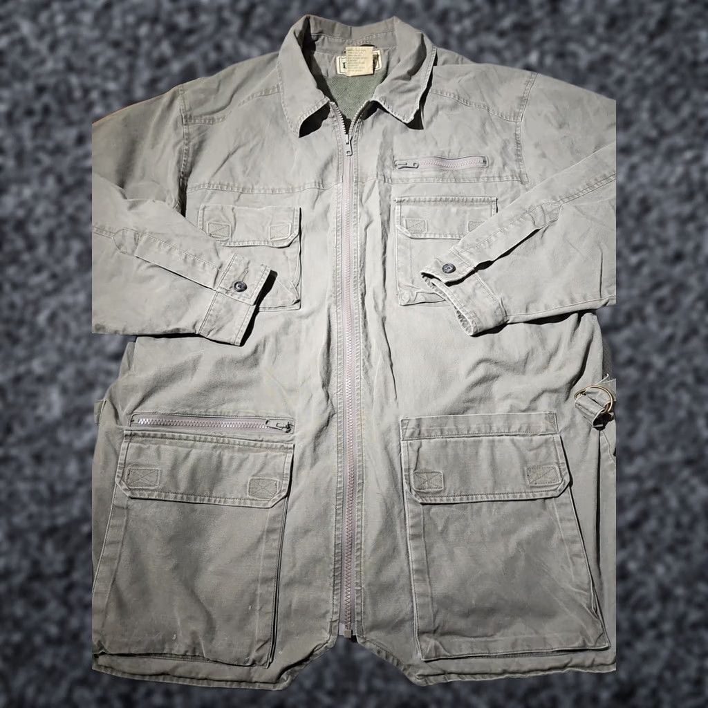 Vintage VINTAGE L.L. Bean Military Jacket Mens XL Tall Green Safari Chore Barn Coat Canvas Jacket Size US XL / EU 56 / 4 - 1 Thumbnail