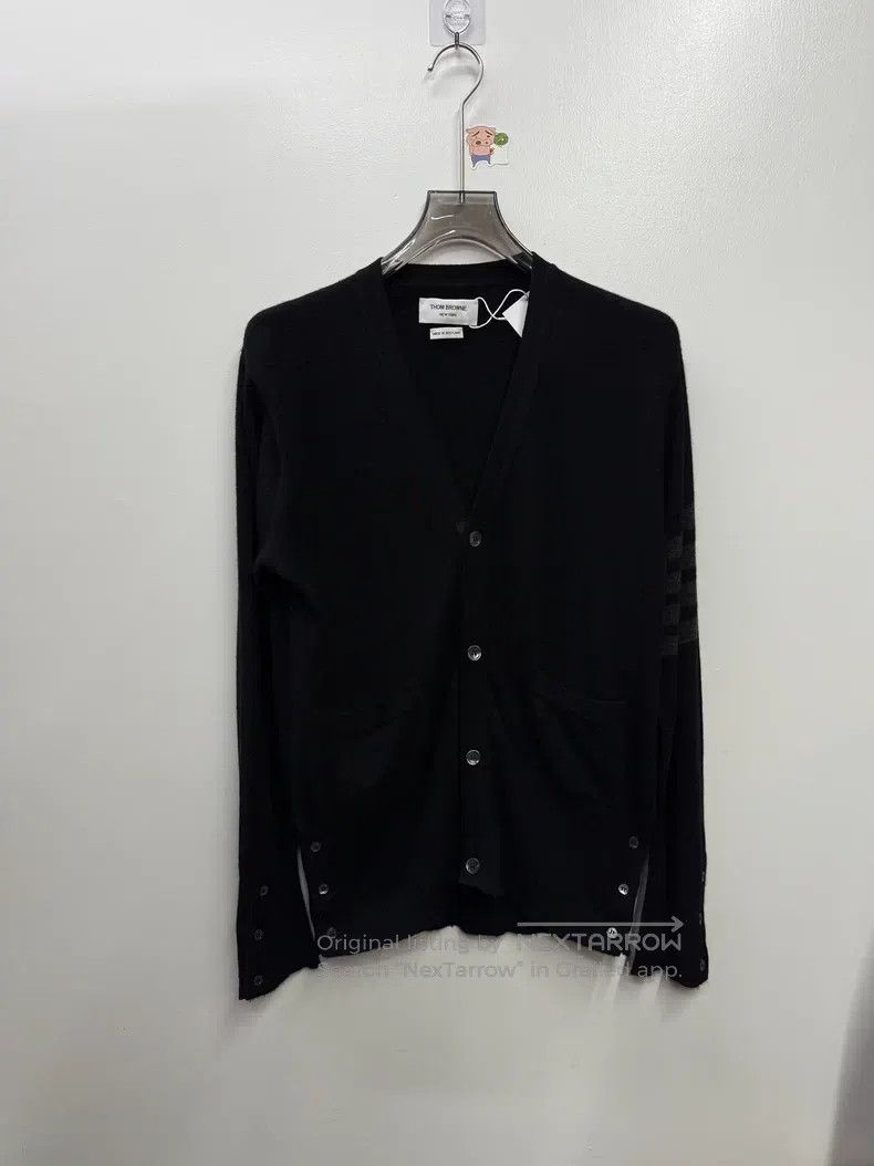 Thom Browne Thom Browne Classic four stripes wool knit cardigan Size US XL / EU 56 / 4 - 1 Thumbnail