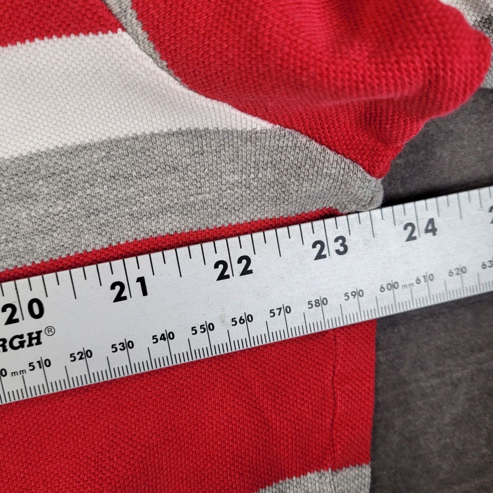 Polo Ralph Lauren Polo Ralph Lauren Mens Large Red Blue Gray Striped Short Sleeve Polo Shirt L Size US L / EU 52-54 / 3 - 6 Thumbnail