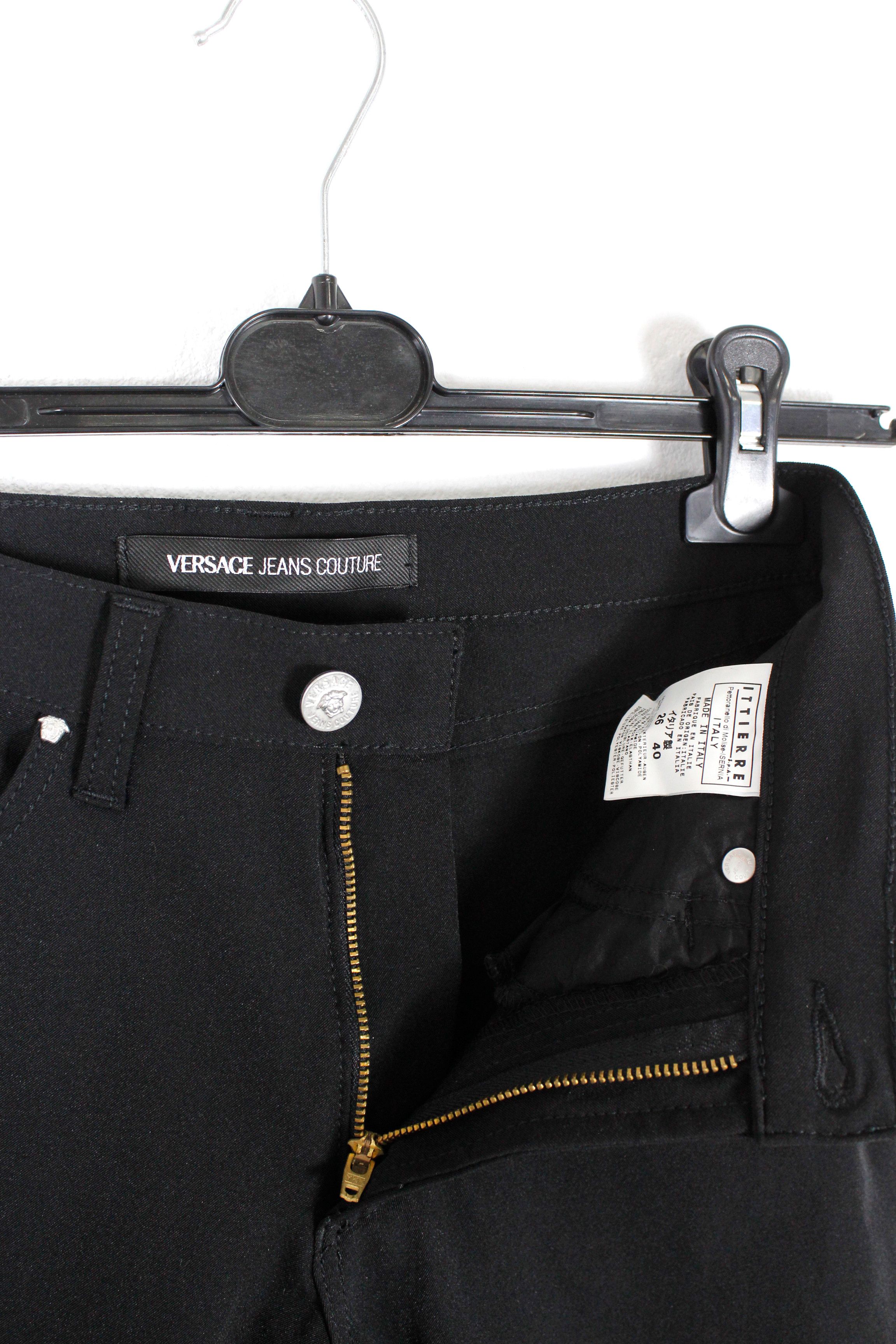 Versace Jeans Couture × Vintage Versace Jeans Couture Elastic Poly/Nylon Flare Pants Y2K Size 26" / US 2 / IT 38 - 7 Thumbnail