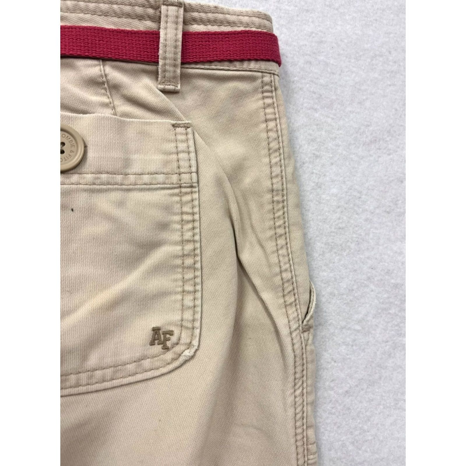 Abercrombie & Fitch VINTAGE Abercrombie & Fitch Capris Women 6 Beige Y2K Capri Women 6 Beige Capris Womens Girls Mens Size ONE SIZE - 6 Thumbnail