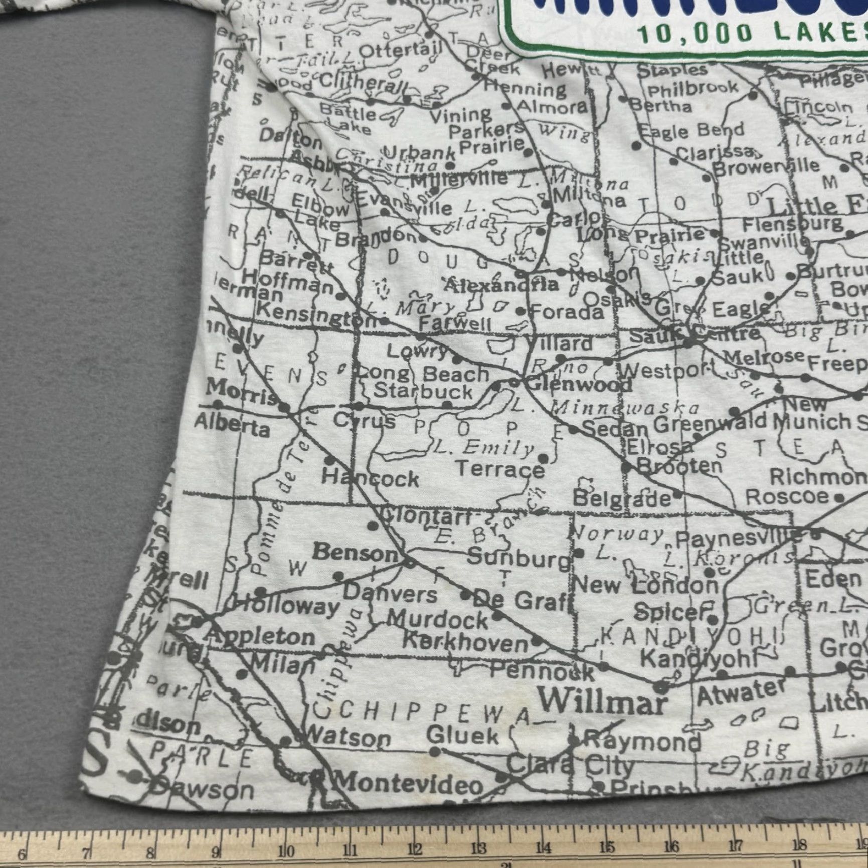 Sunray Sportswear VINTAGE Minnesota Shirt Mens Large White State Map All Over Print Sun Sportswear 90s Size US L / EU 52-54 / 3 - 7 Thumbnail