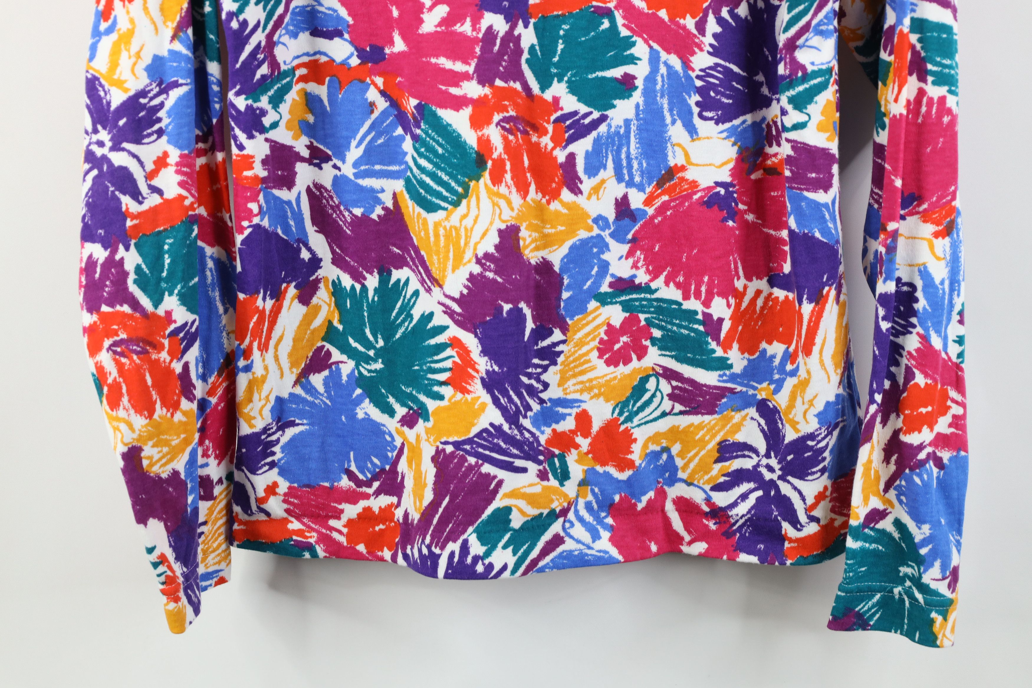 Vintage Vintage 90s Streetwear Abstract Flower Turtleneck T-Shirt Size S / US 4 / IT 40 - 3 Thumbnail